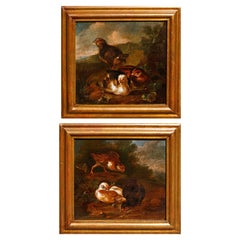 Escuela Emiliana, Siglo XVIII, Pareja de bodegones con aves