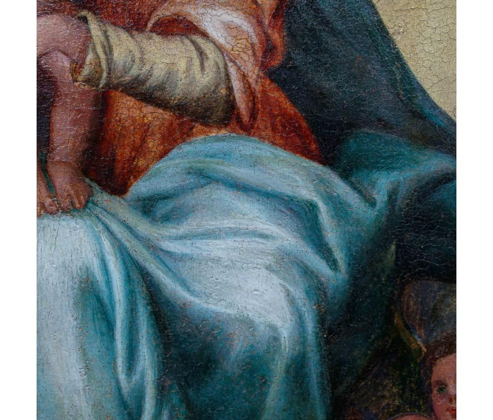 Scuola emiliana, XVIII secolo

Madonna con Bambino

Olio su tavola, cm 45 x 24,5 

Con cornice, cm 62 x 44

Questa Madonnai in trono con bambino si inserisce nel contesto della tradizione emiliana del Cinquecento, filone cui fa riferimento Antonio