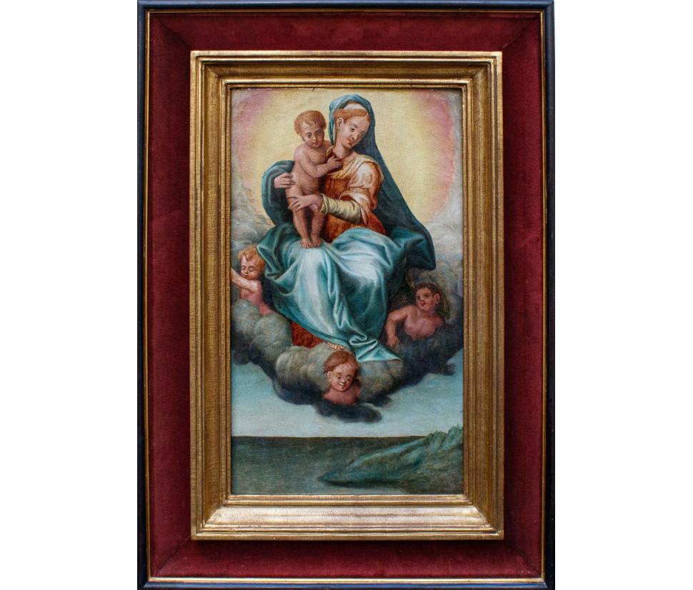 Italian École émilienne, XVIIIe siècle, Vierge à l'enfant en vente