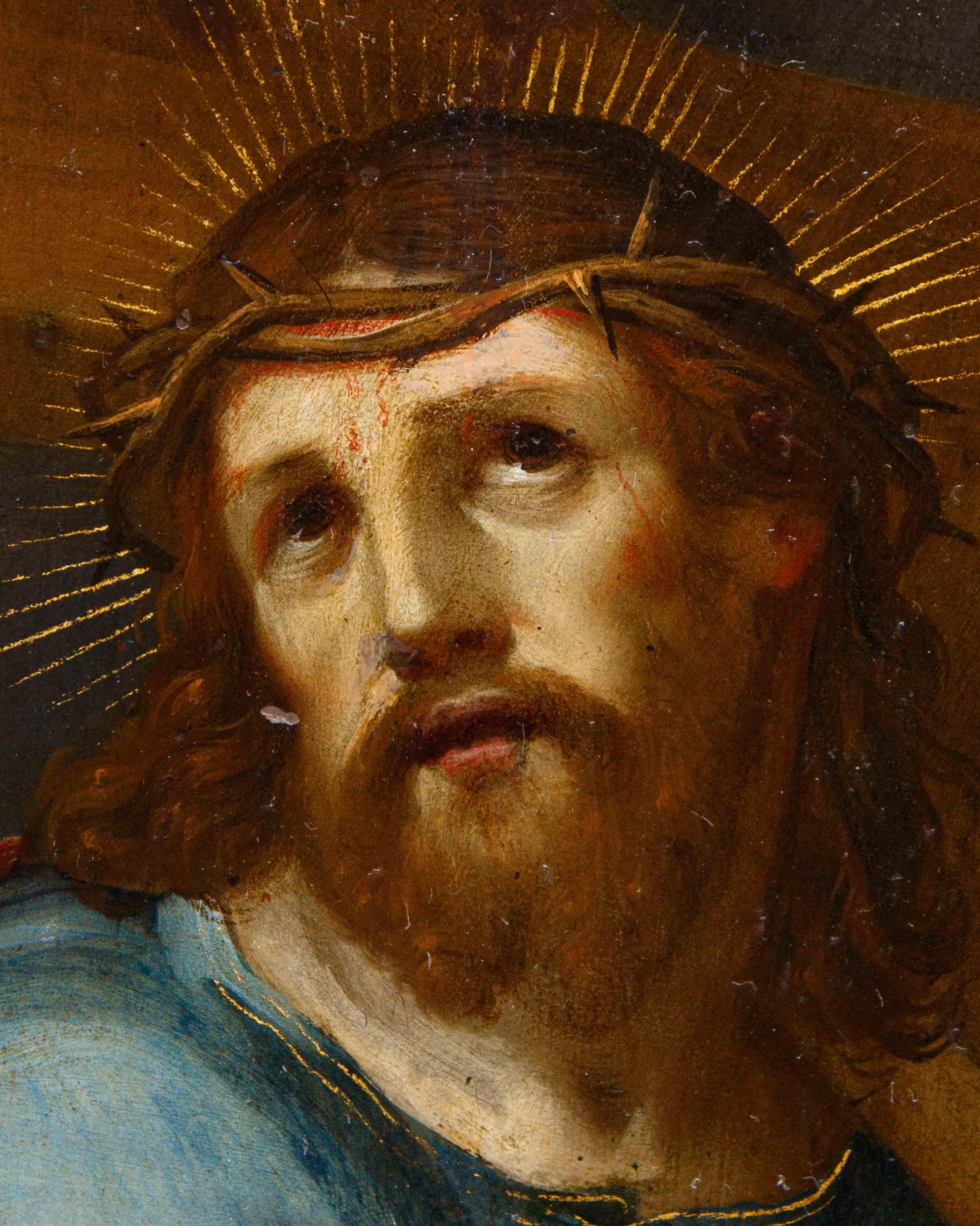 18th Century and Earlier École flamande, fin du XVIe siècle, Christ portant la croix en vente