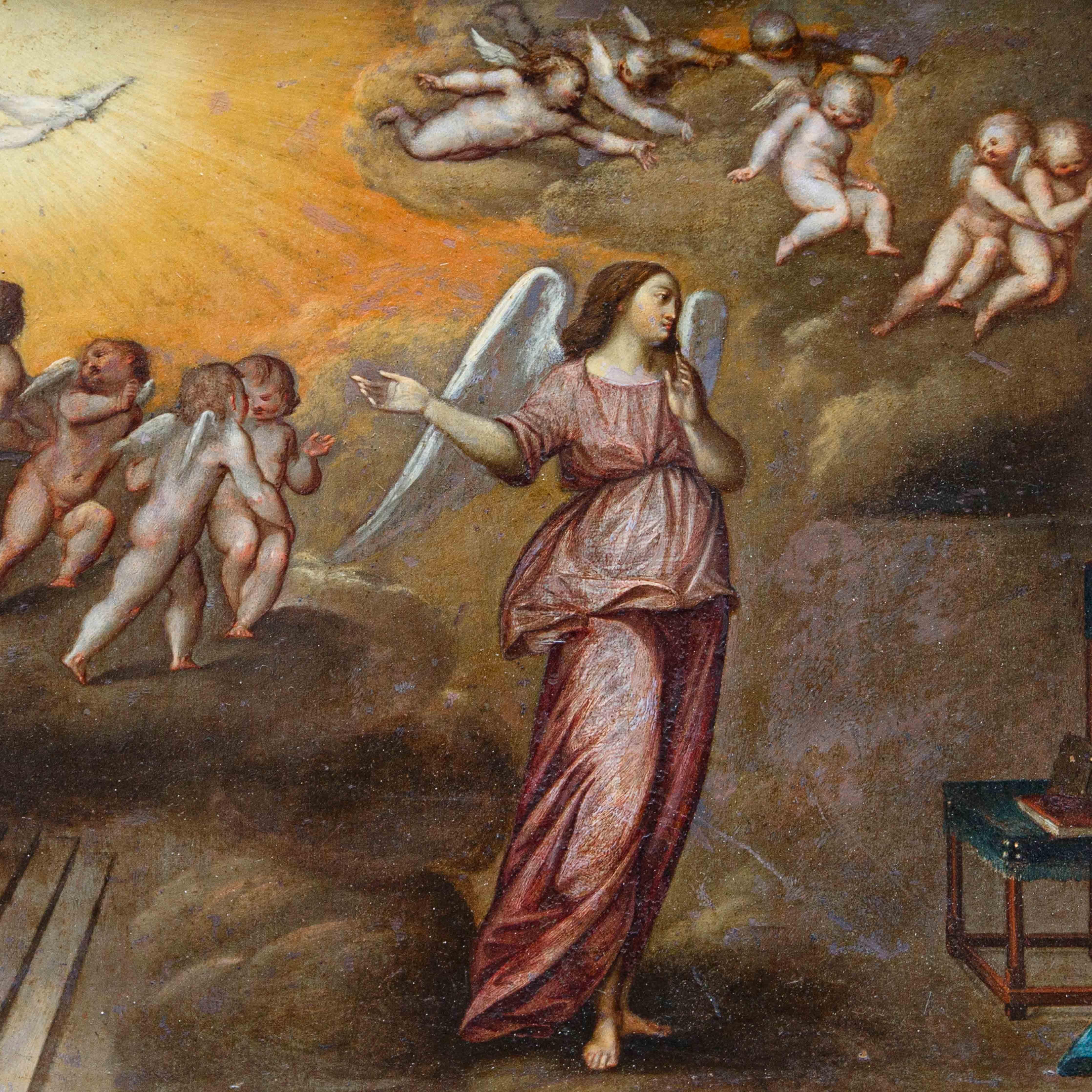 Scuola fiamminga, XVII secolo, Annunciazione in vendita 2
