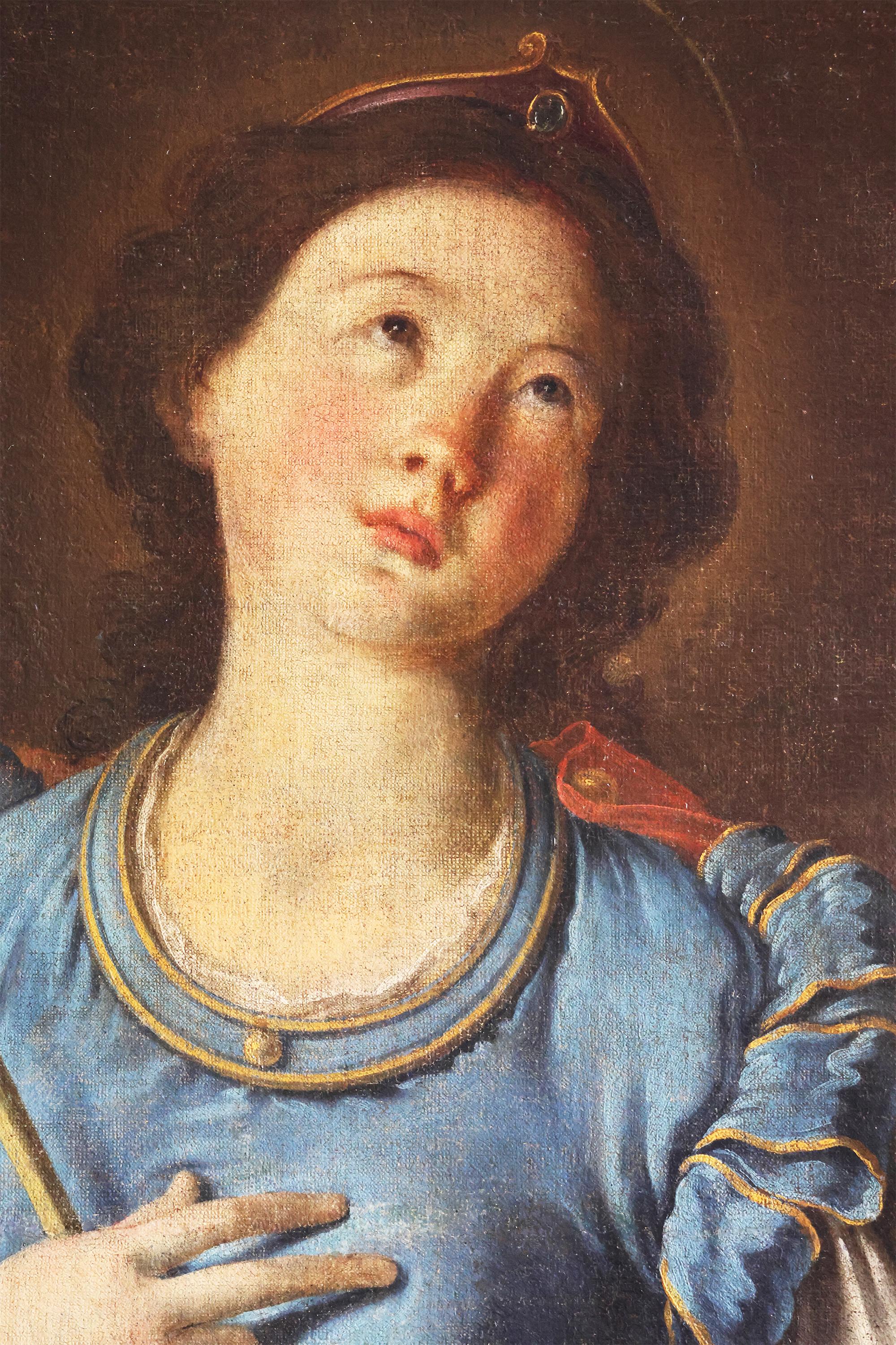 Louis XV Italian School; Saint Barbara, 18th century, oil on canvas For Sale