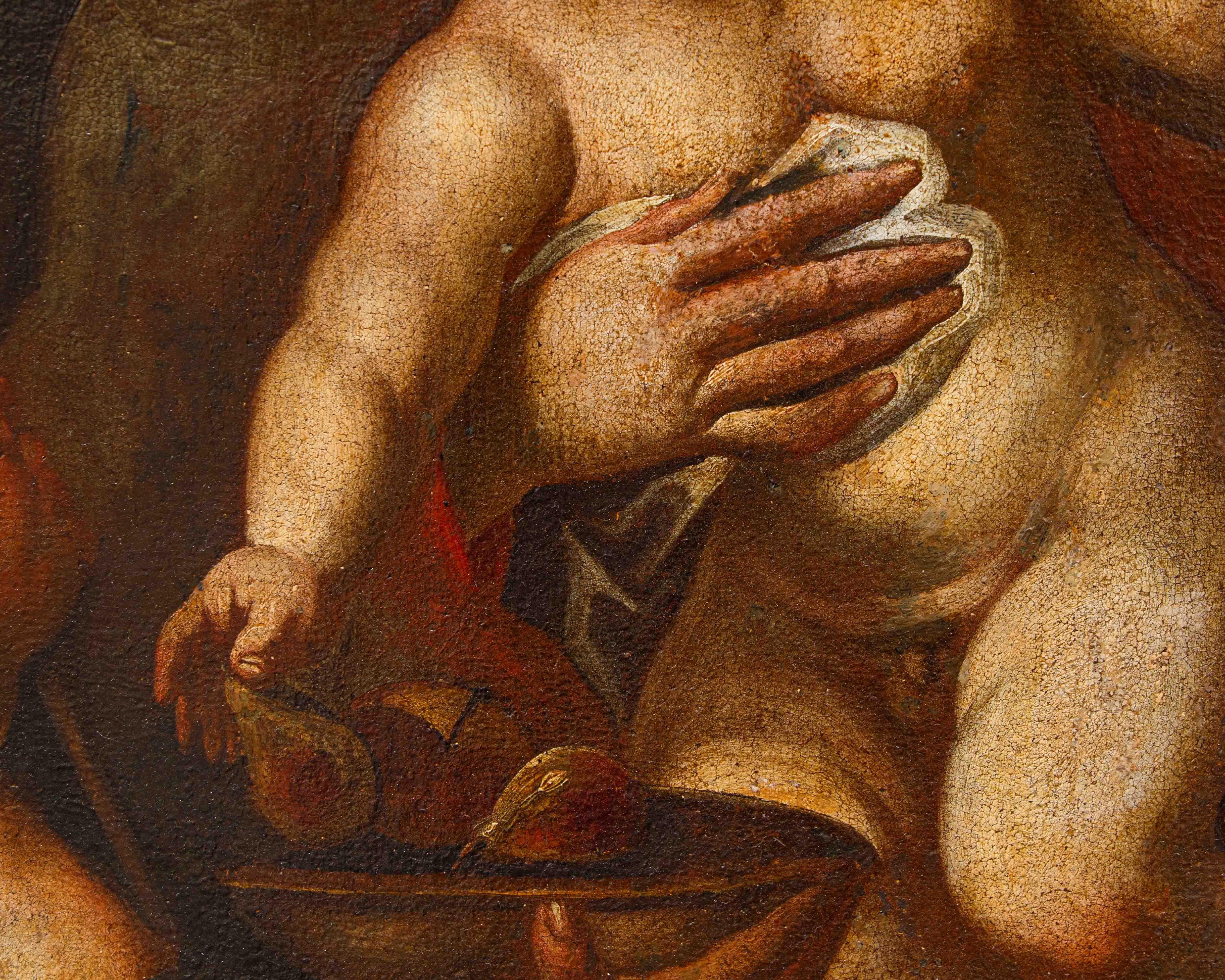 Scuola italiana, XVII secolo, Madonna con il Bambino e San Giovannino In condizioni buone in vendita a Milan, IT