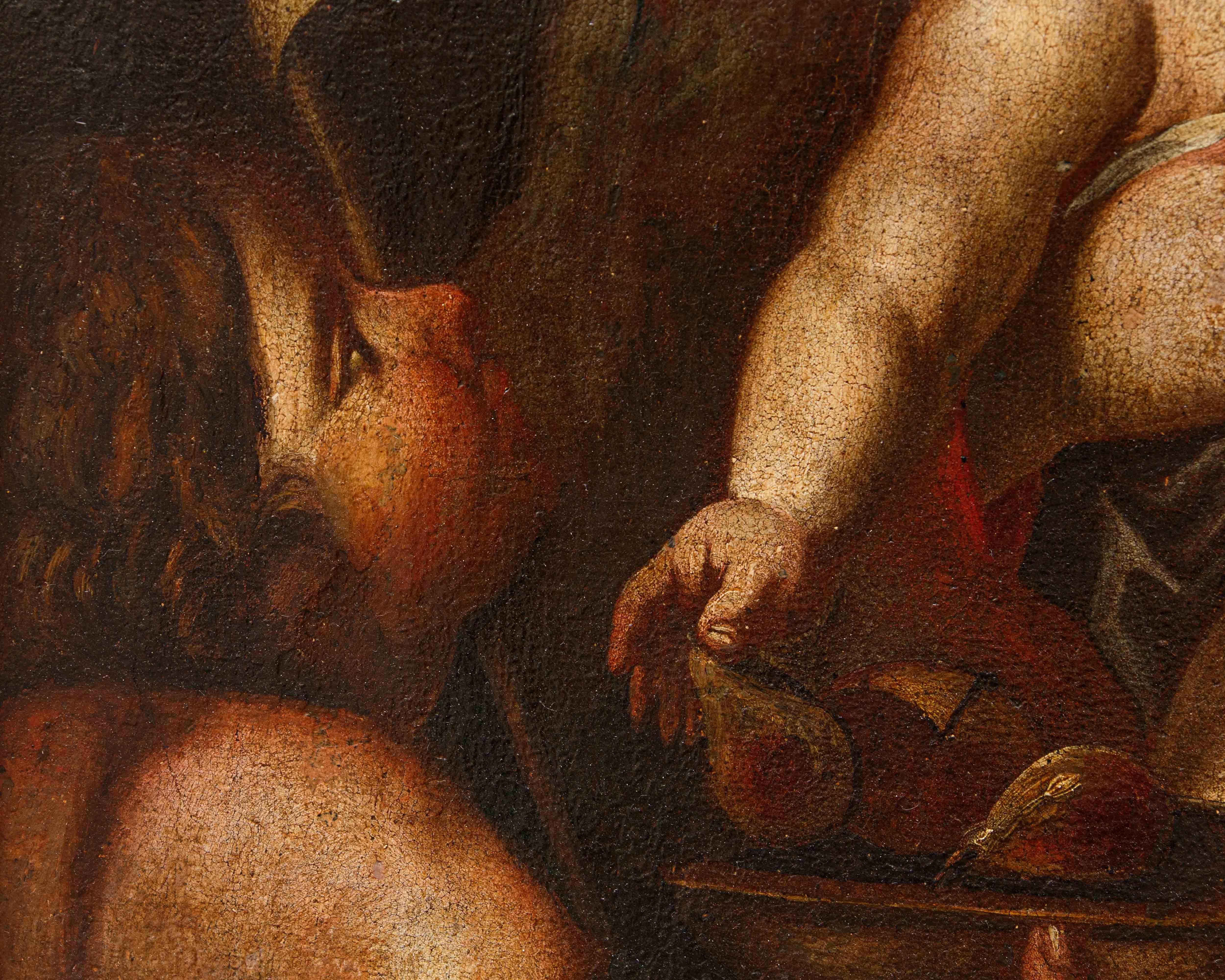 18th Century and Earlier Scuola italiana, XVII secolo, Madonna con il Bambino e San Giovannino in vendita