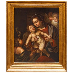 Scuola italiana, XVII secolo, Madonna con il Bambino e San Giovannino