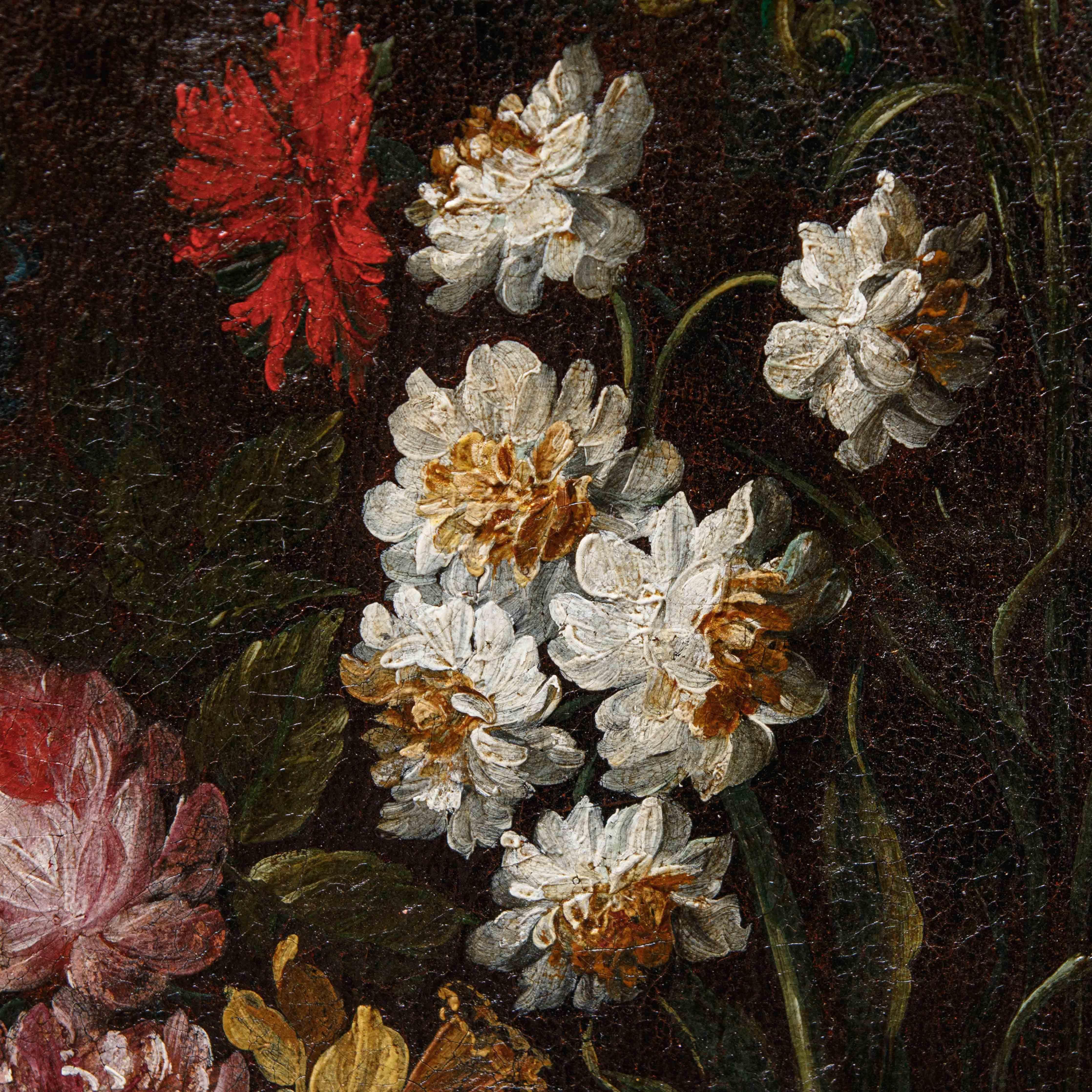 Scuola lombarda, XVII secolo, Natura morta con fiori in vendita 2