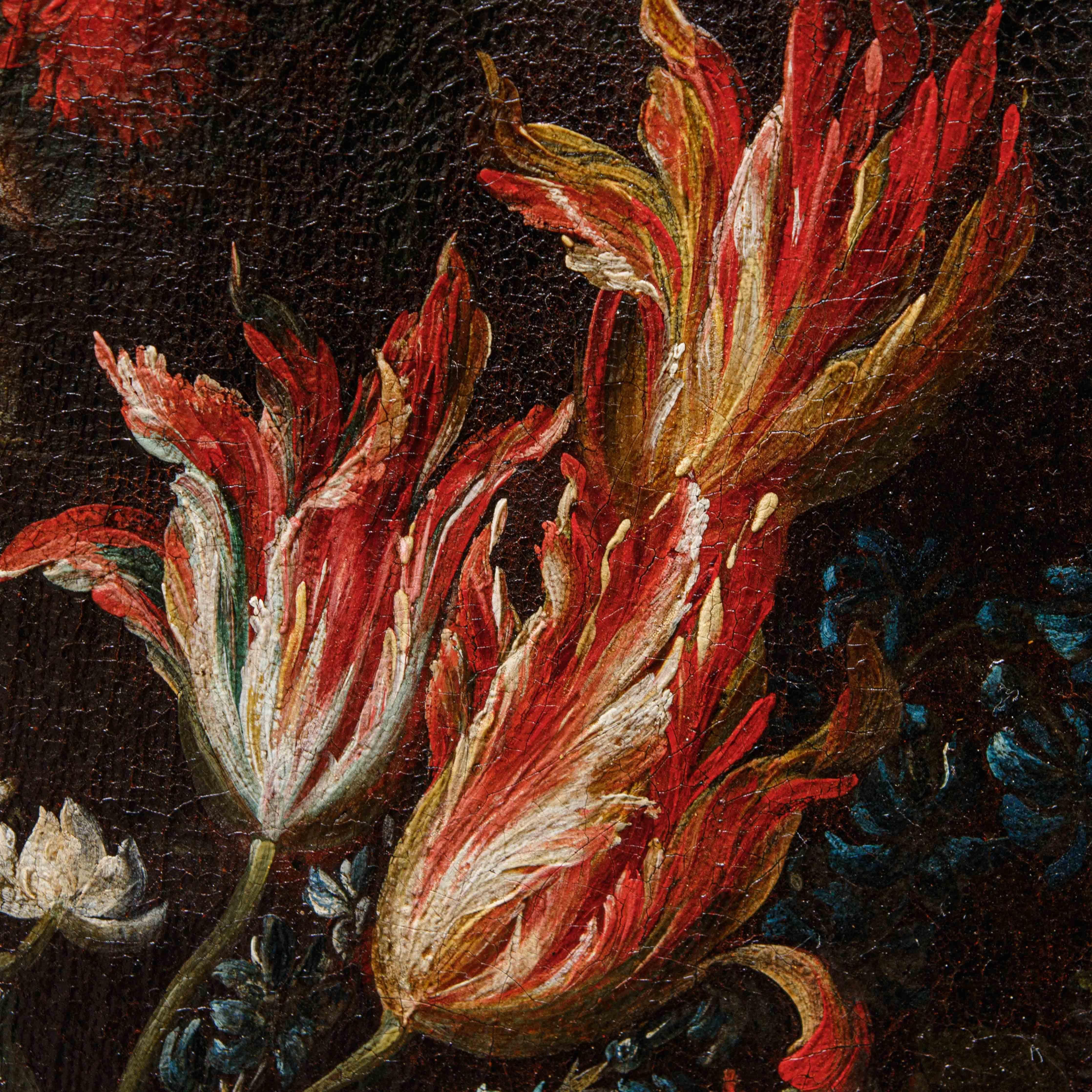 Italian Scuola lombarda, XVII secolo, Natura morta con fiori in vendita