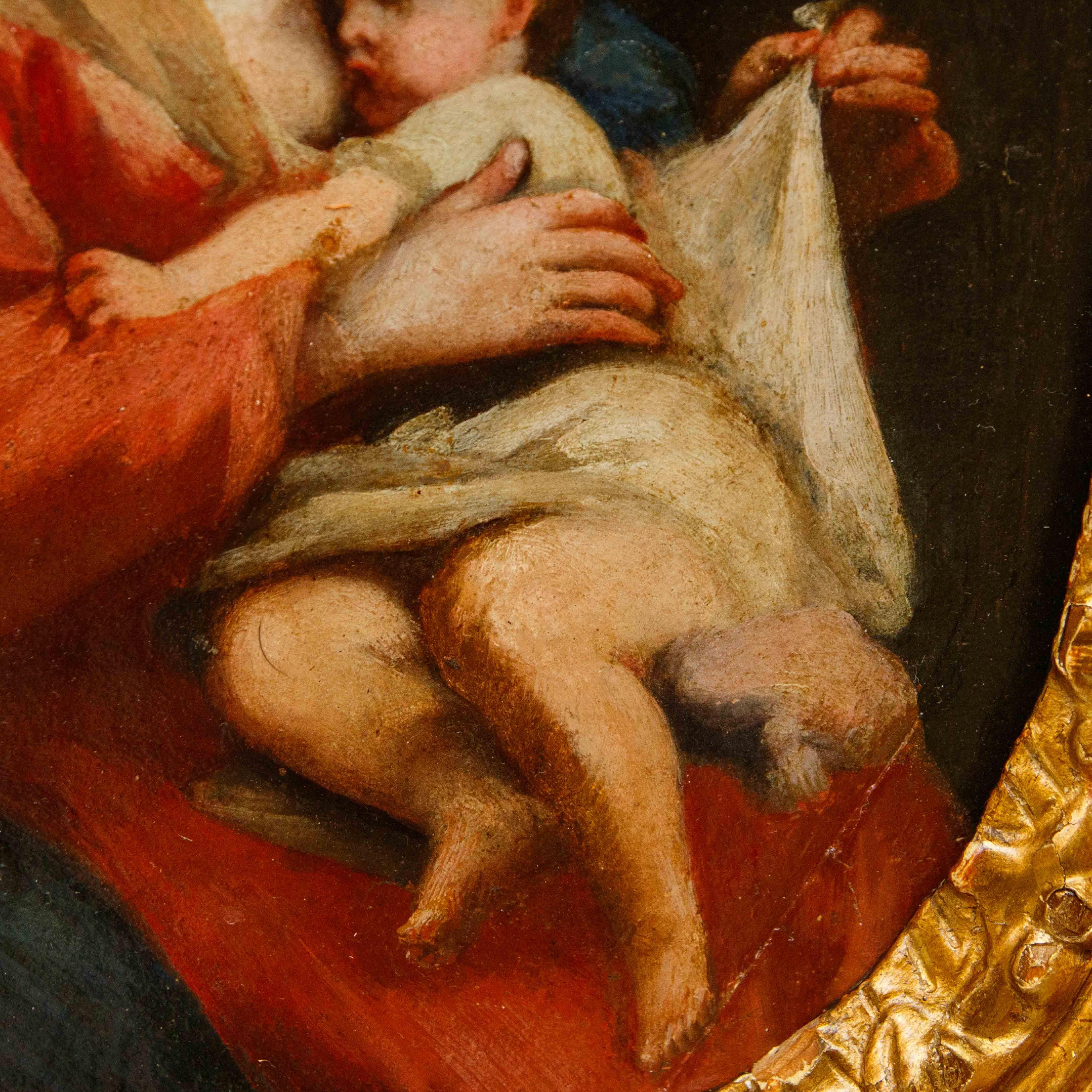 Escuela mantuana, siglo XVIII, Virgen amamantando al Niño Italian en venta