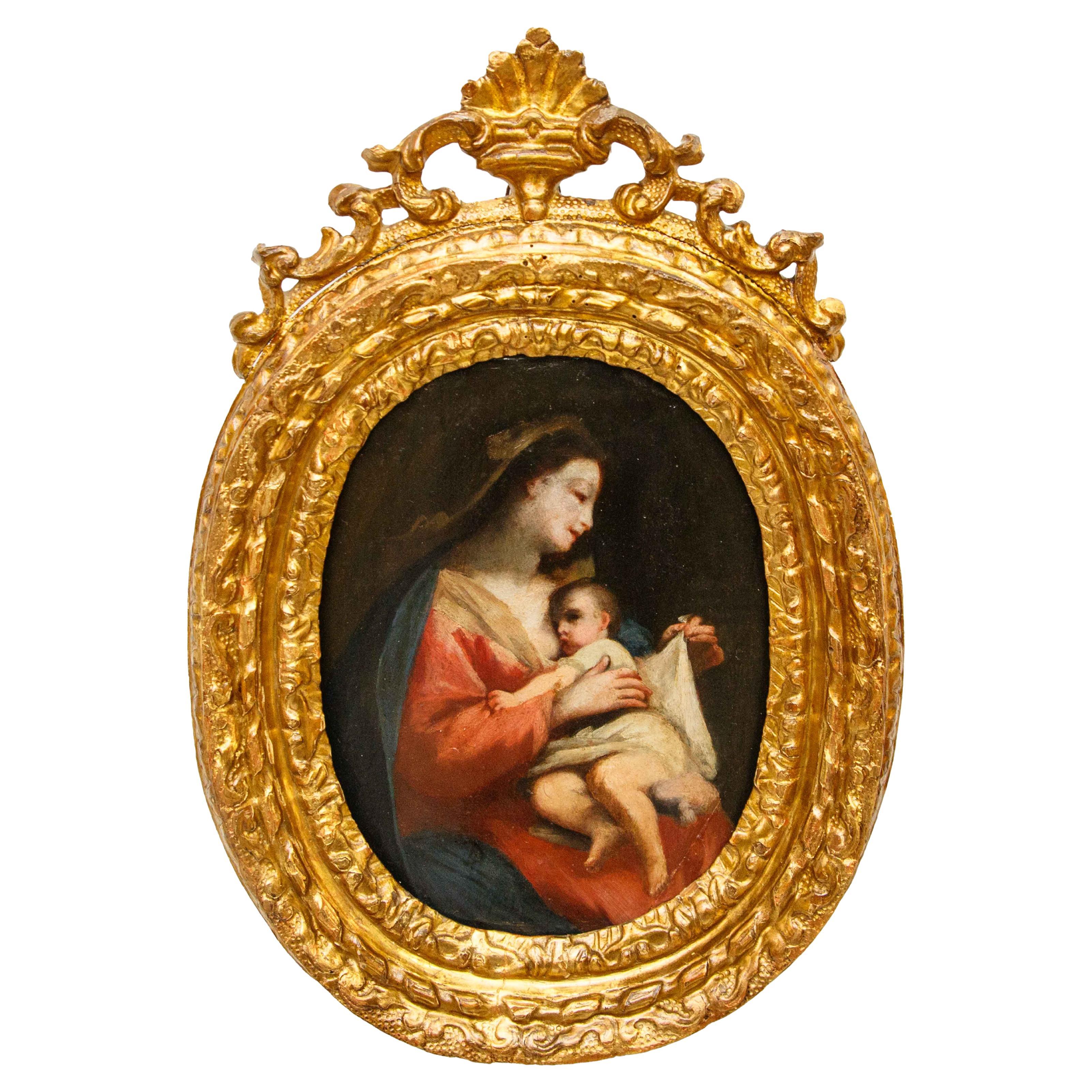 Scuola mantovana, XVIII secolo, Madonna che allatta il Bambino