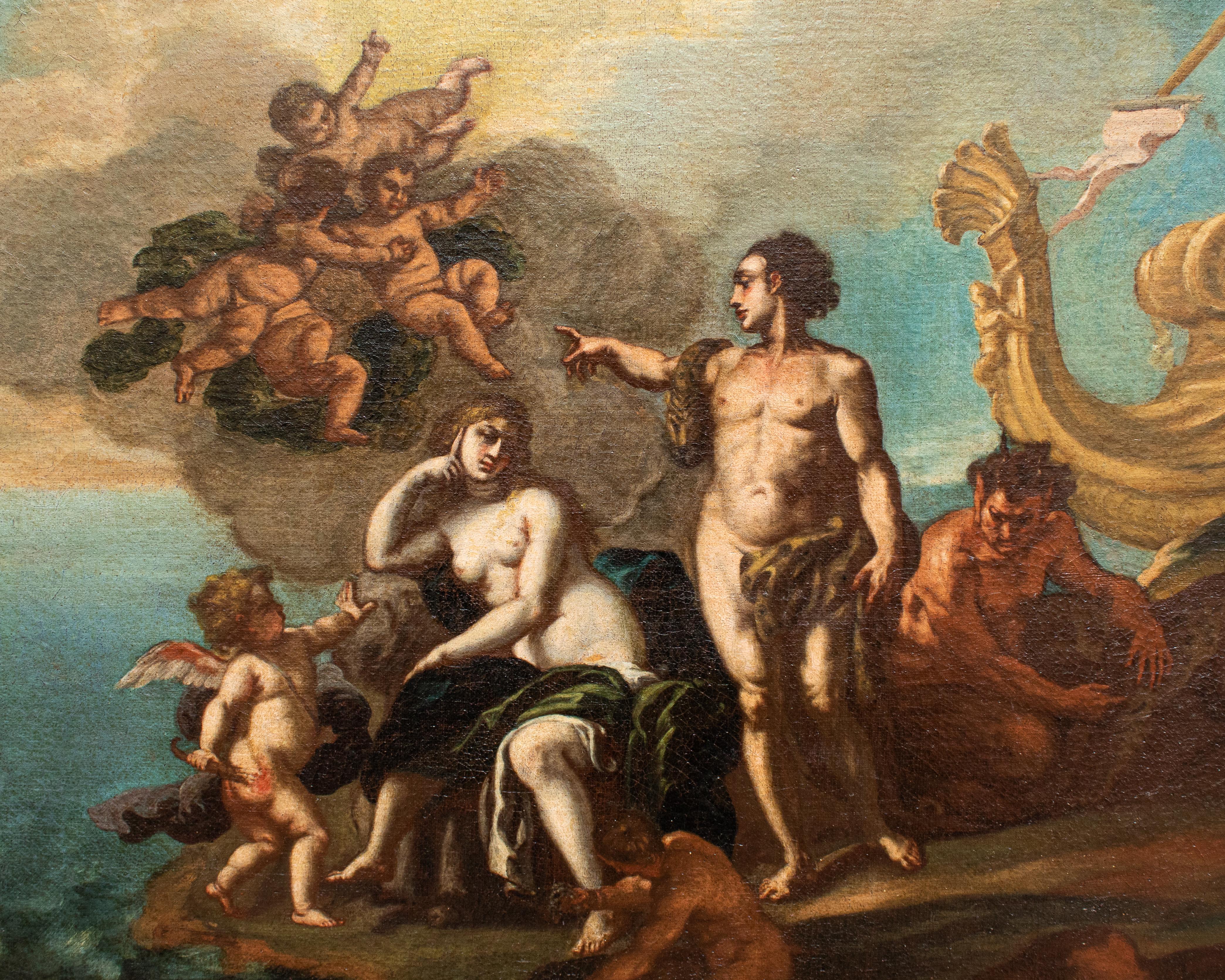 Scuola napoletana del XVII-XVIII secolo, Bacco e Arianna abbandonata da Teseo In condizioni buone in vendita a Milan, IT