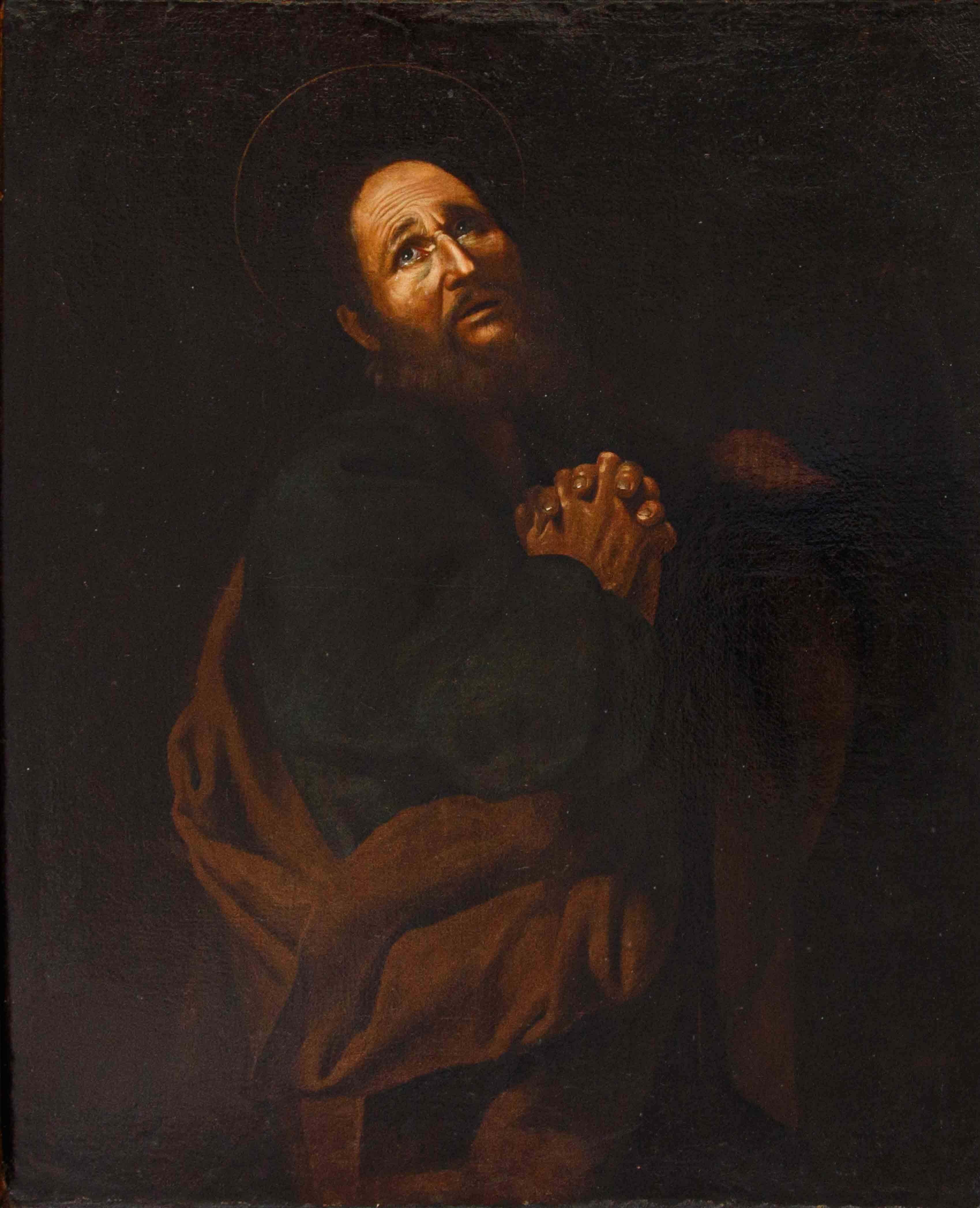 Escuela napolitana, siglo XVII, San Pedro Penitente Lienzo en venta