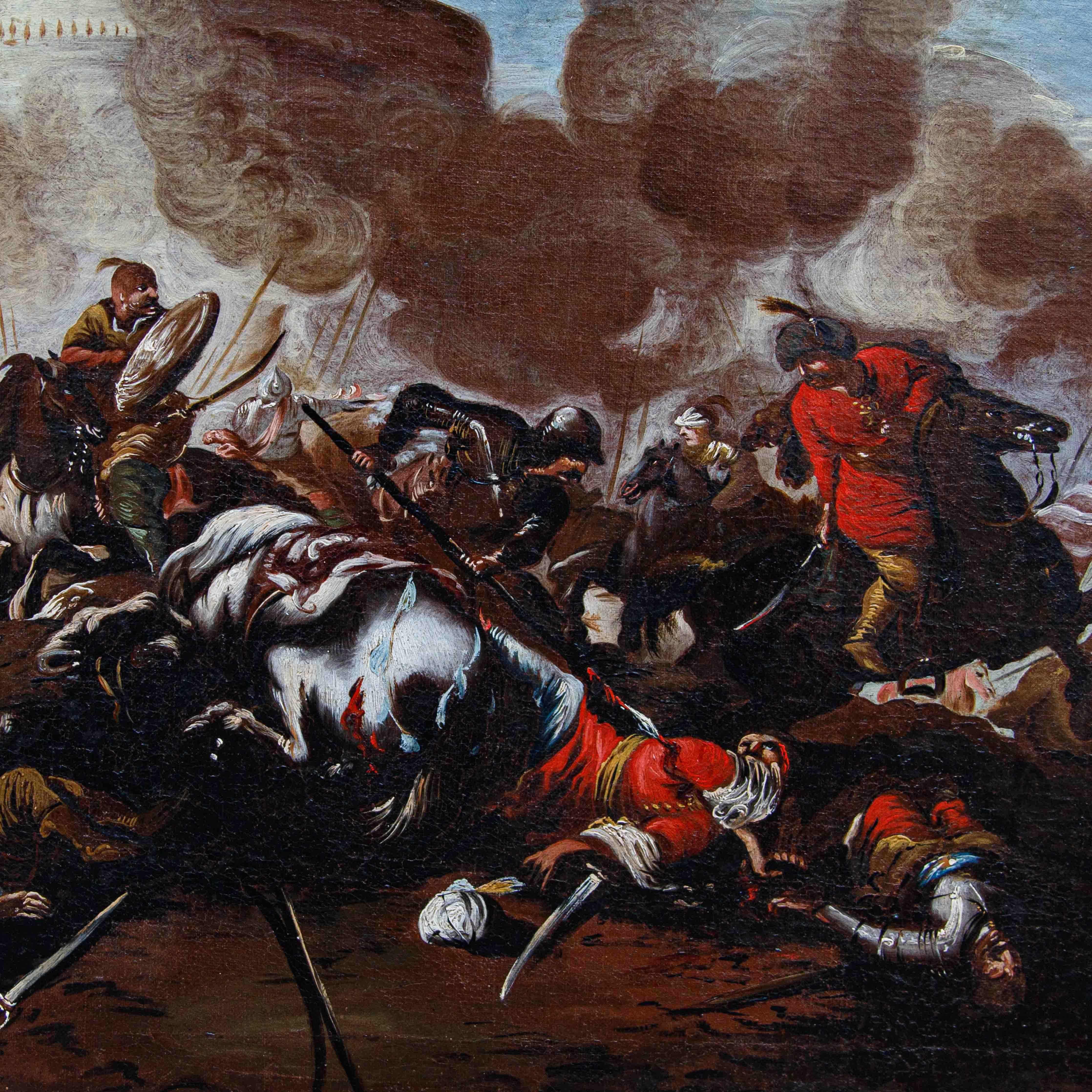 Neapolitan school, 17th century, battle scenes For Sale 4