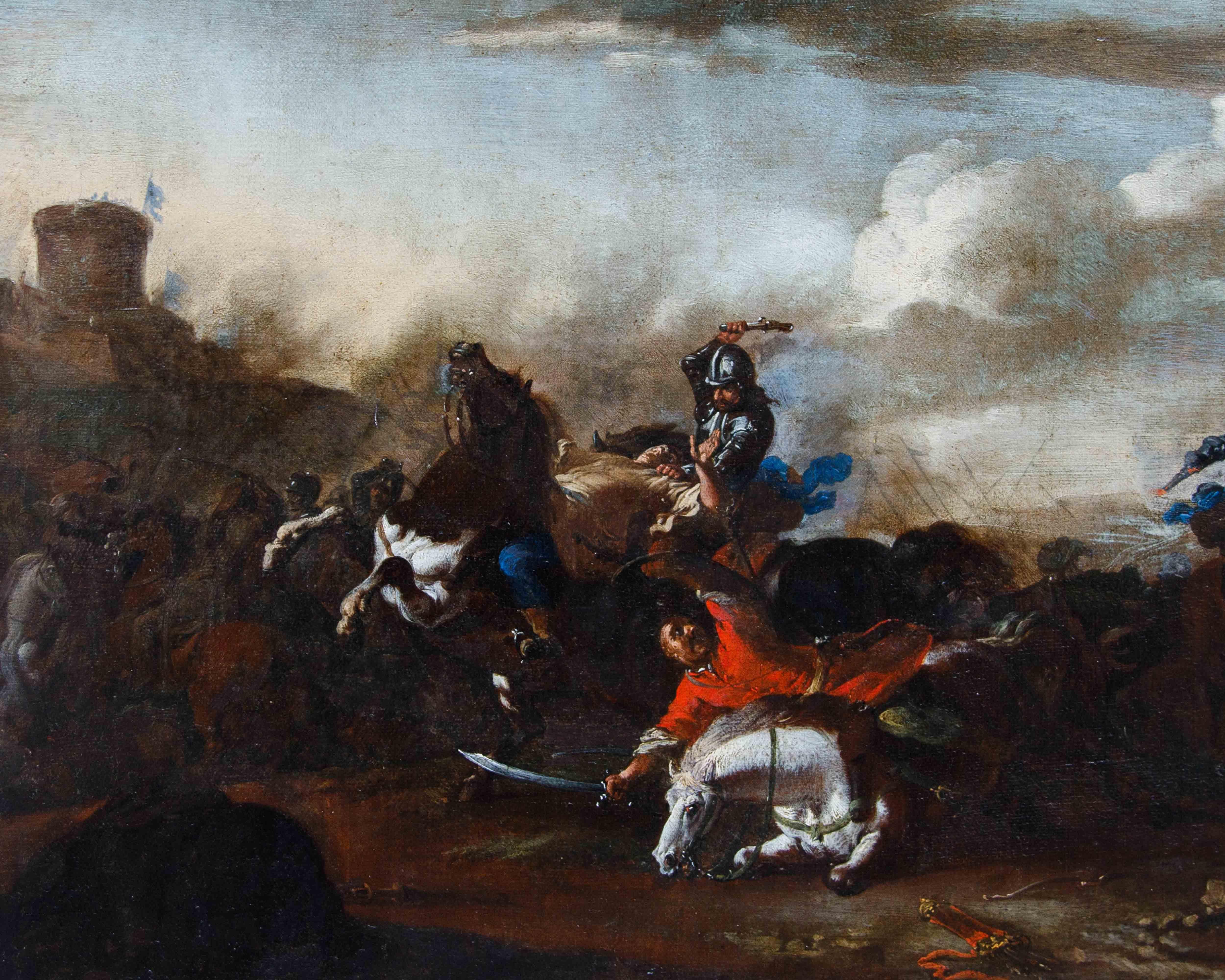 Neapolitan school, 17th century, battle scenes For Sale 7