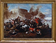 Neapolitan school, 17th century, battle scenes