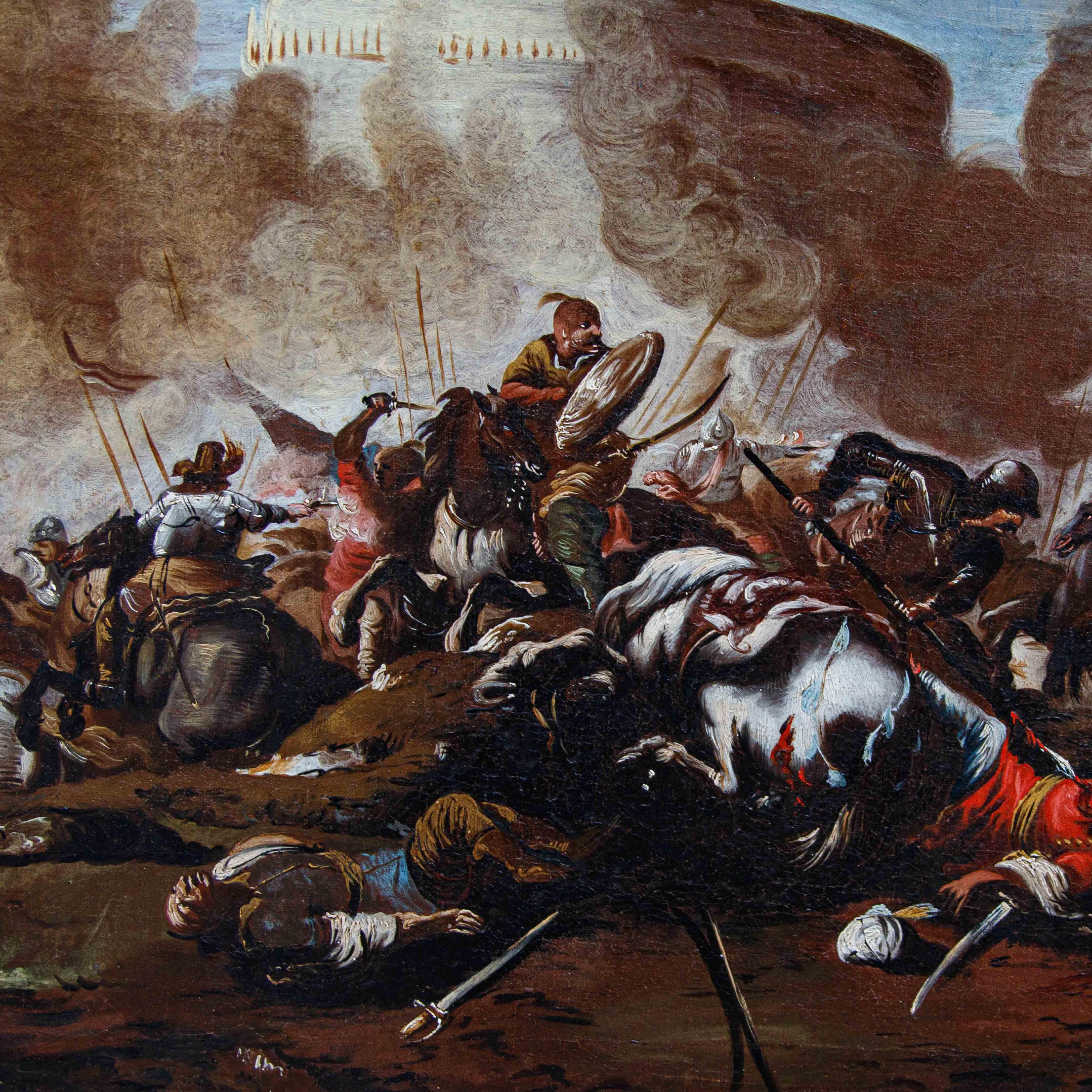 Other Neapolitan school, 17th century, battle scenes For Sale