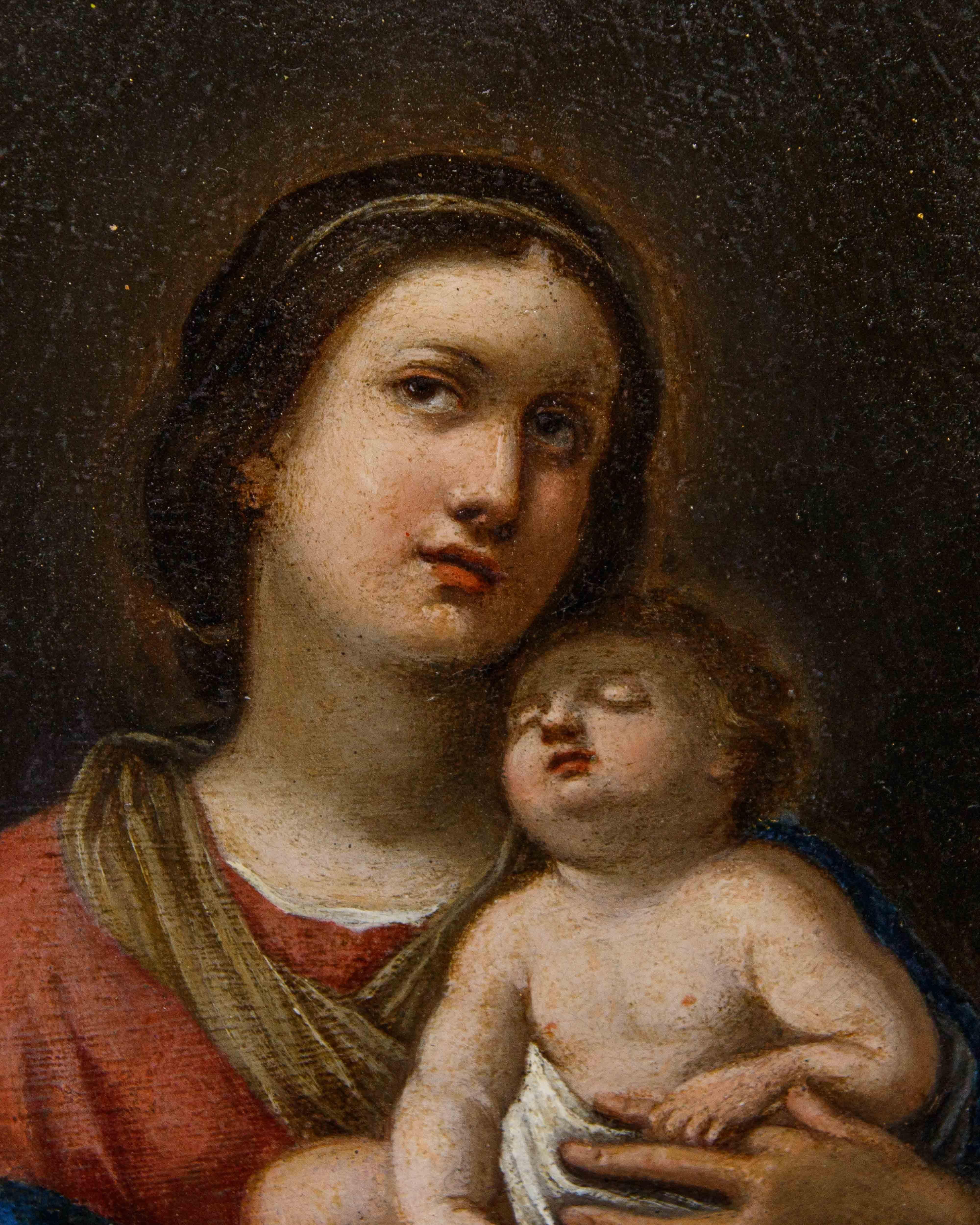 Römische Schule, 17. Jahrhundert, Madonna mit Kind (Italian) im Angebot