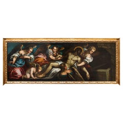 École de Vénétie, Transport du Christ au Sépulcre, huile sur toile, 17e siècle