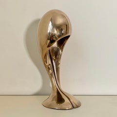 Sculptural Polished Bronze Table Lamp, circa 1970, France
