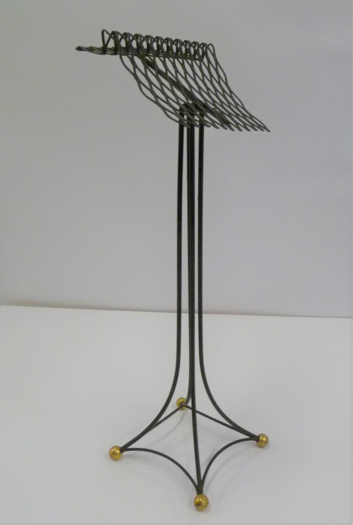 Mid-Century Modern Sculptural Group of 7 Modern Black Wire Store Display Stands, 1930s-1940s