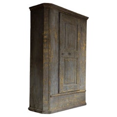 Scuptural 18th Century Swedish Large Armoire in Original Paint