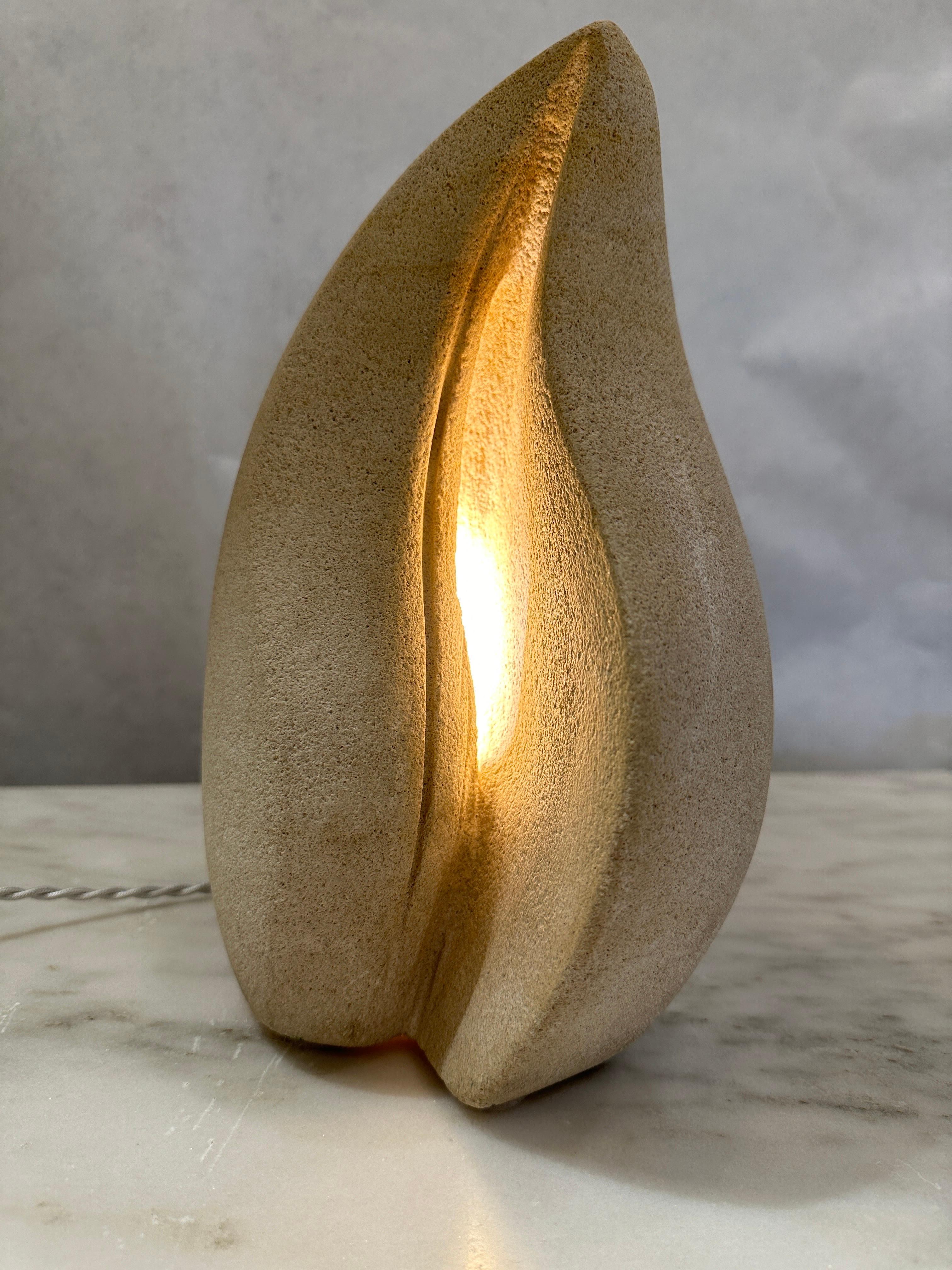Scuptural Table Lamp by French Artist, Arsene Galisson in Poitou In Good Condition In East Hampton, NY