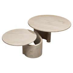 Sculptural Travertine Coffee Table