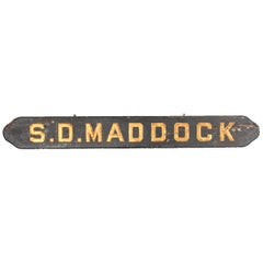 “S.D. Maddock “ Antique Carved And Painted Trade Sign