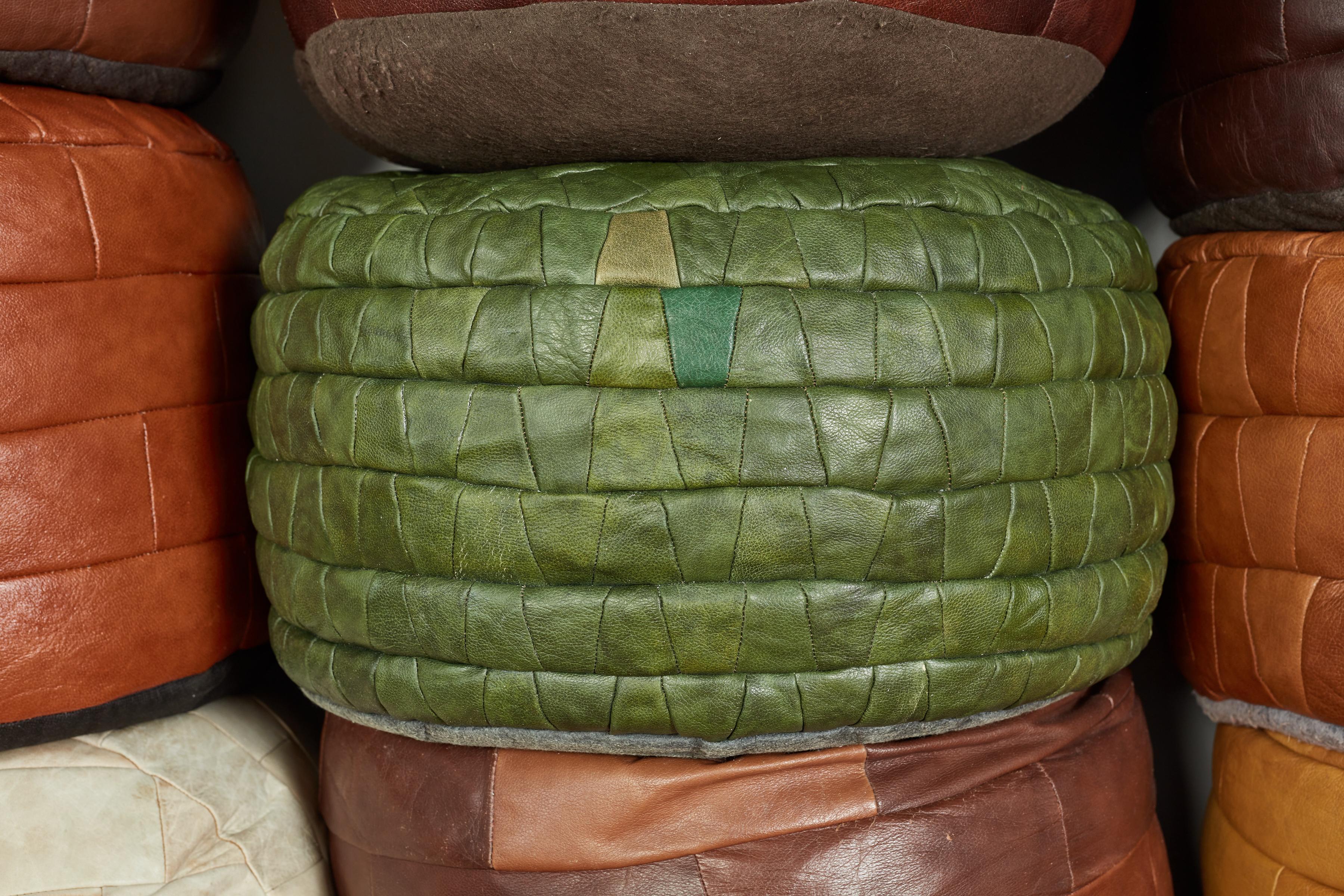De Sede Leather Patchwork Ottomans For Sale 7
