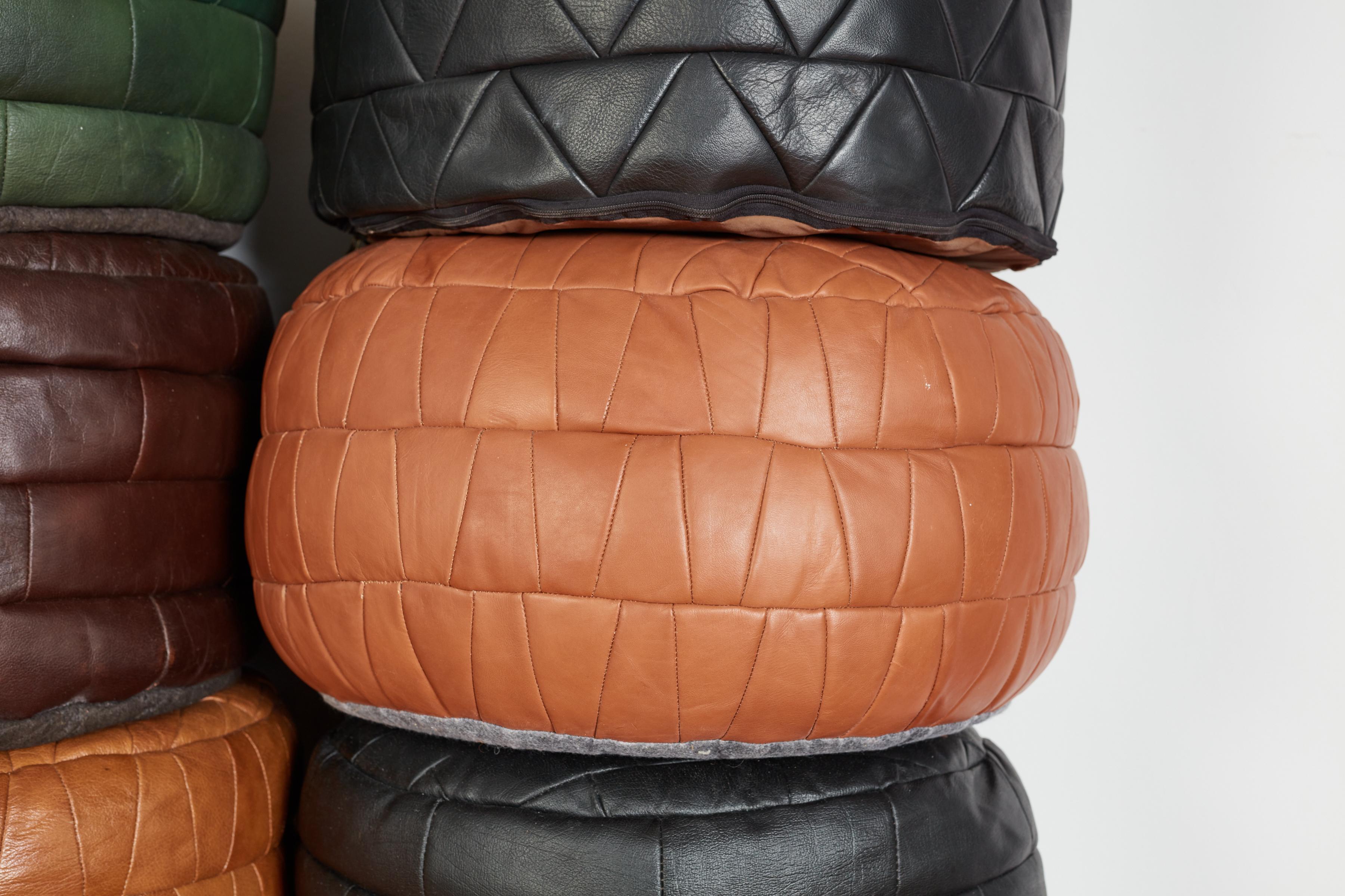 De Sede Leather Patchwork Ottomans For Sale 9