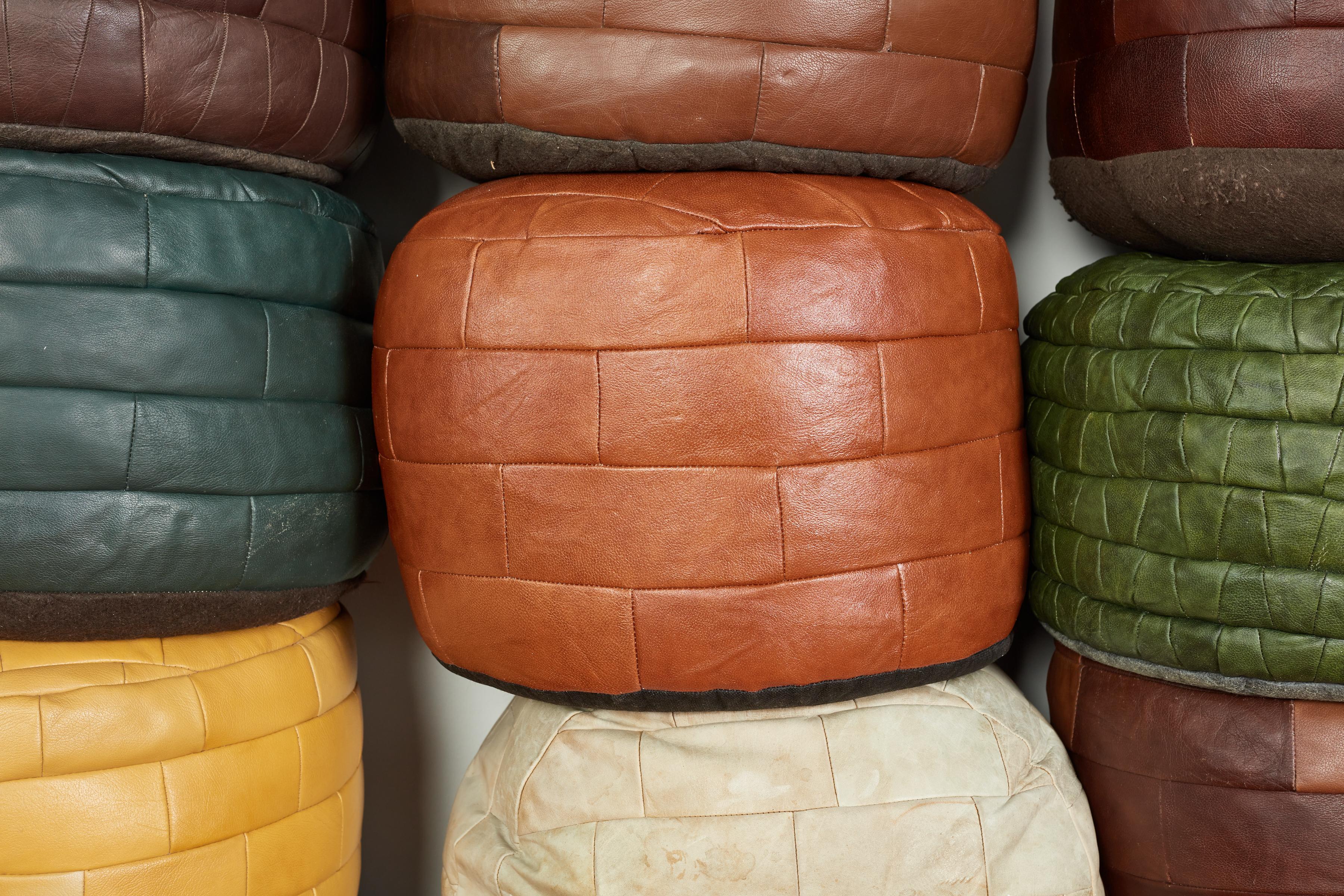 De Sede Leather Patchwork Ottomans For Sale 10