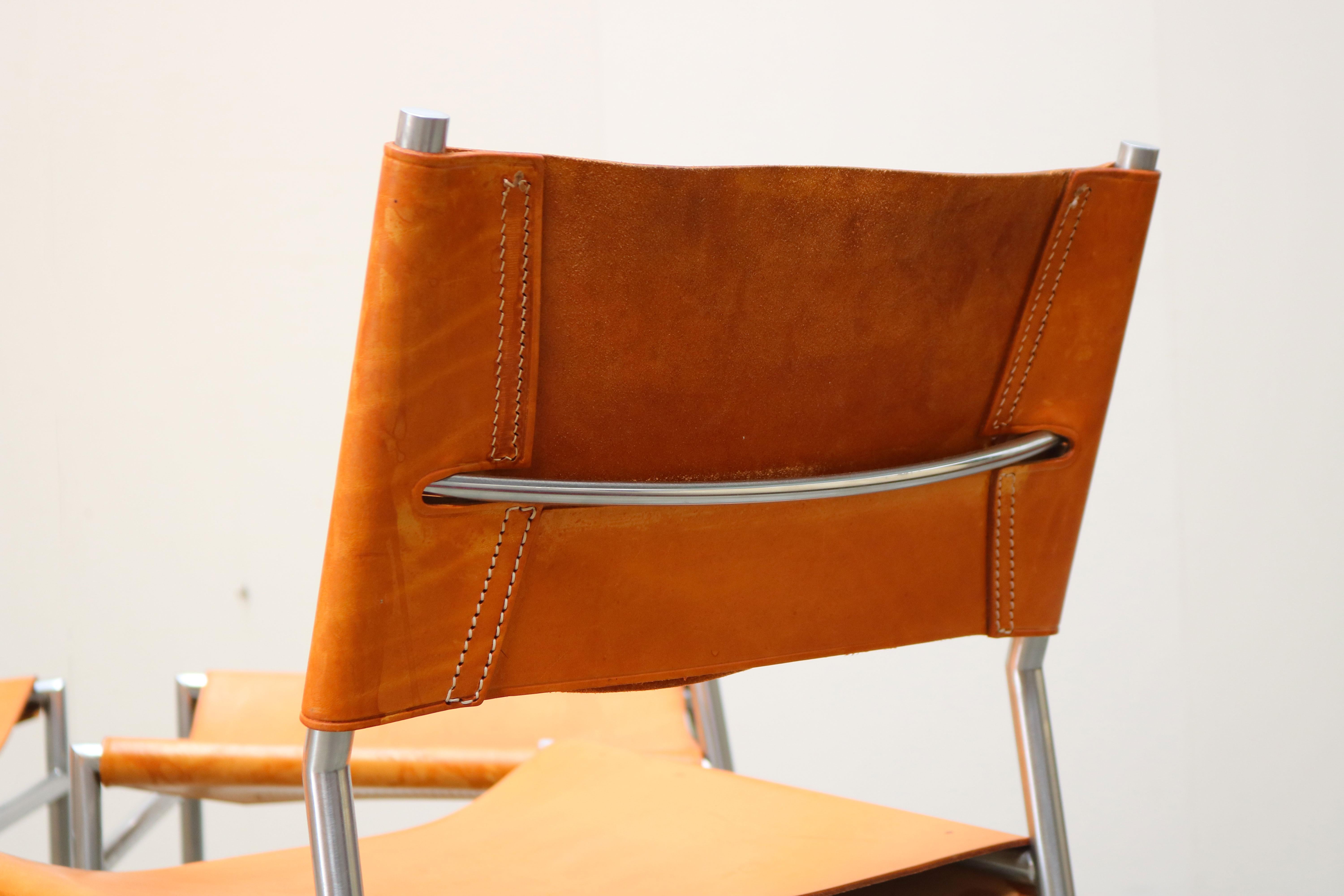 Se06 Chairs by Martin Visser for 'T Spectrum, 1962 Chrome, Gocnac Leather 'b' 2