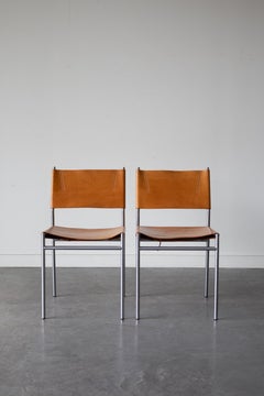 SE06 Sillas de comedor de cuero de Martin Visser para 'T Spectrum, 1967