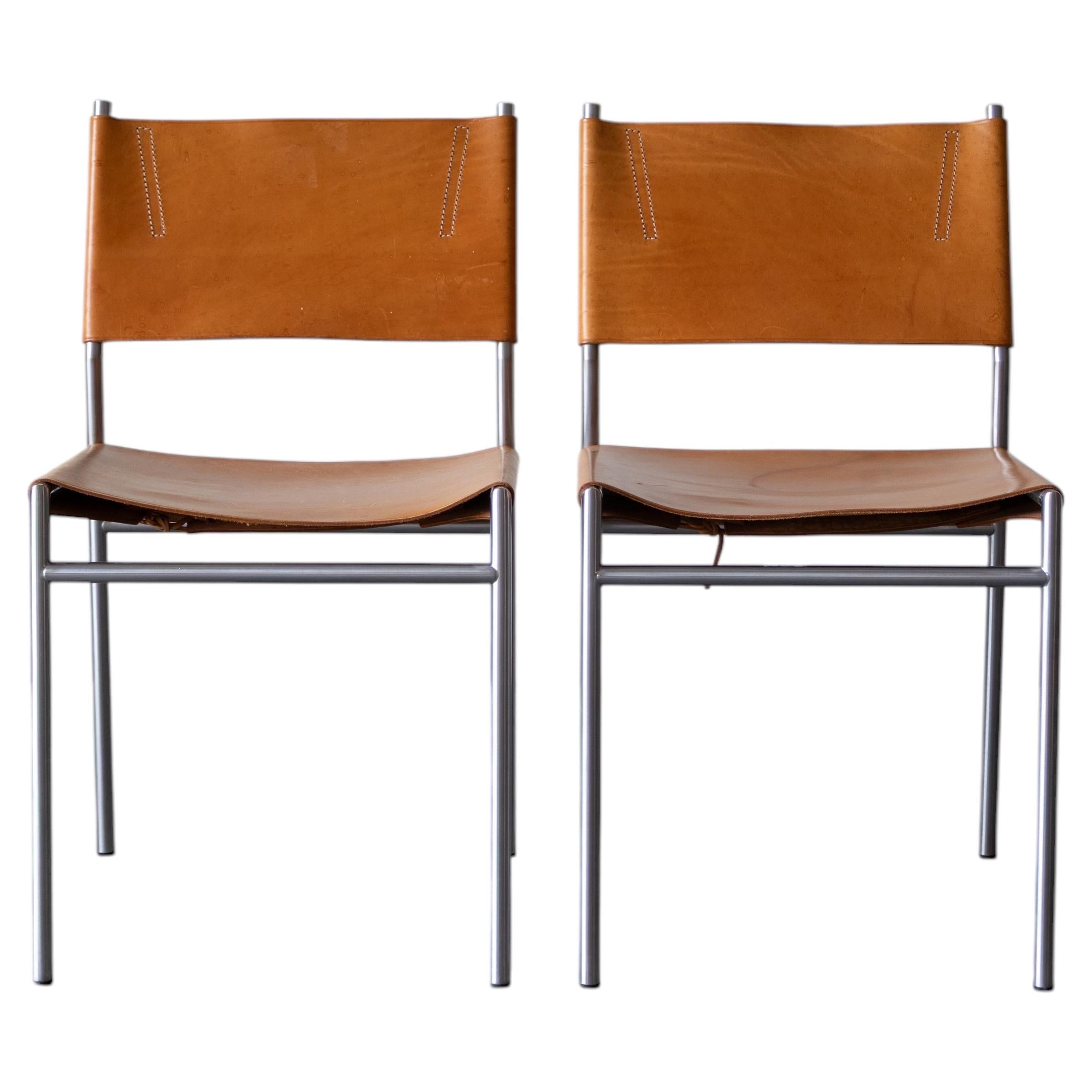 SE06 Leather Dining chairs by Martin Visser for 'T Spectrum, 1967