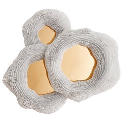 'Sea Anemone' Mirror, includes Three Mirrors Coloured in Gold - Medium Size