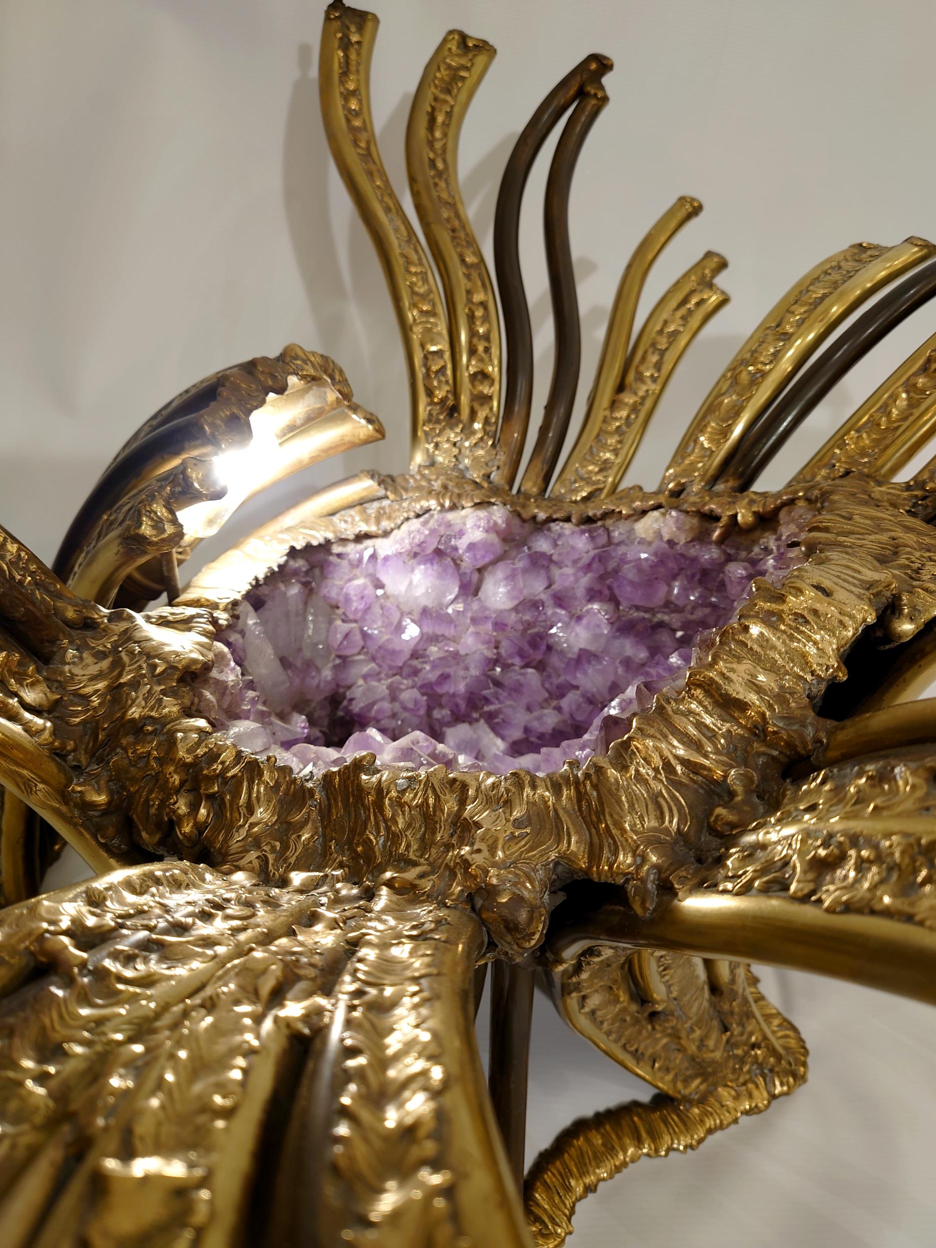 Laiton “Sea Anemone” sculpture coffee table, by Richard Faure, Paris, circa 1980 en vente