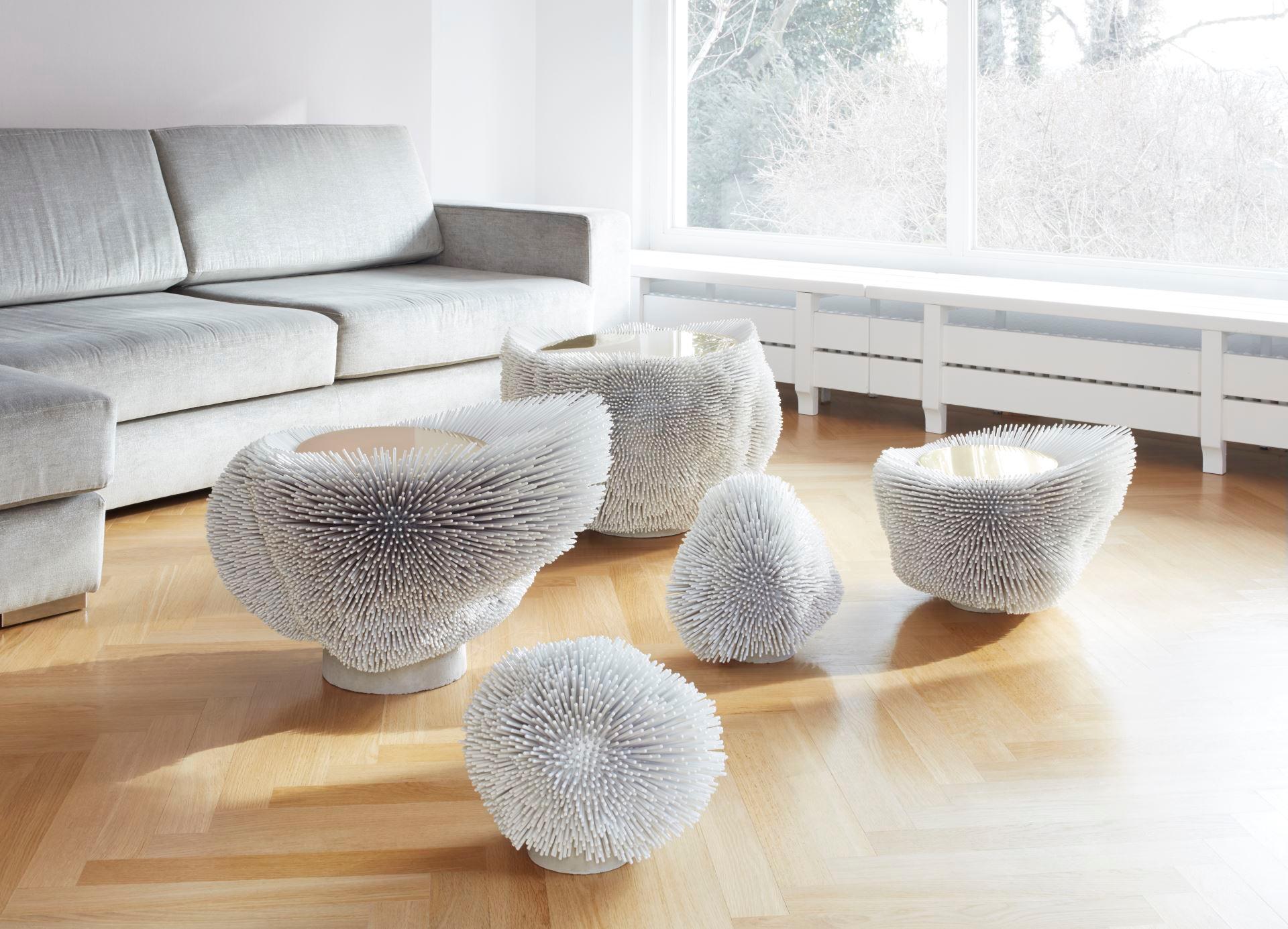 Brushed 'Sea Anemone' Table 'Black' by Pia Maria Raeder