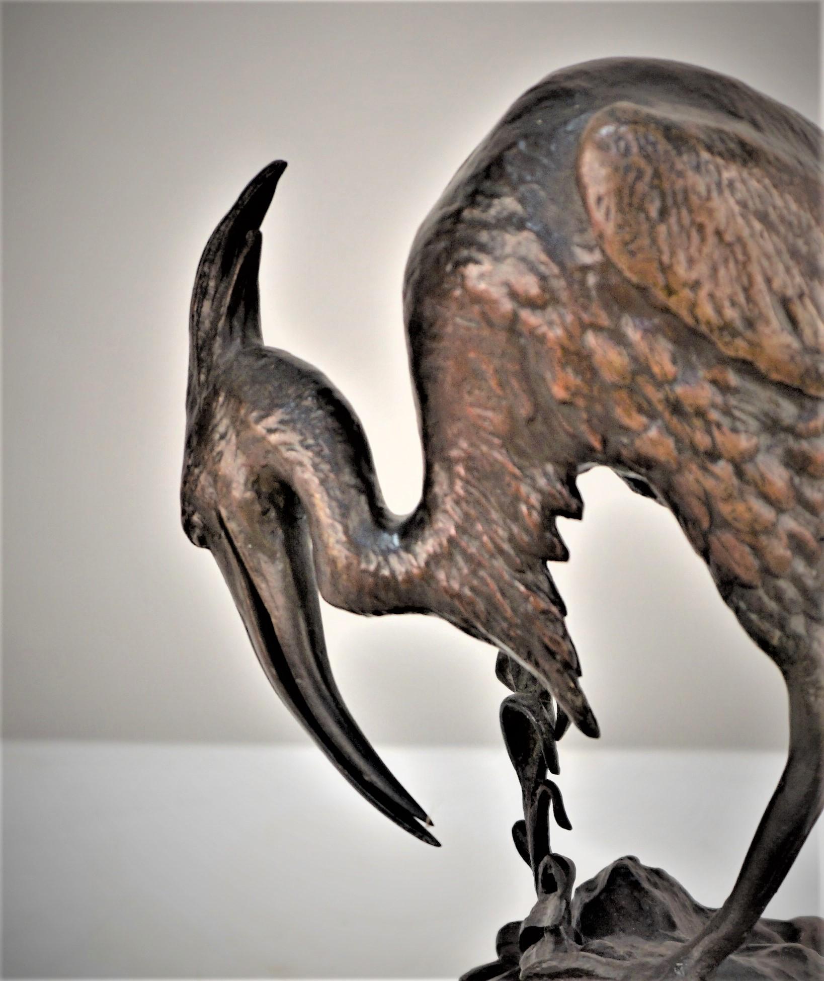 Sea Bird and Forge Bronze Sculpture In Good Condition For Sale In Fairfax, VA
