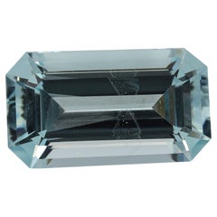 Sea Blue 12.39 Carat Royal Emerald Cut Aquamarine Cocktail Ring Loose Gems