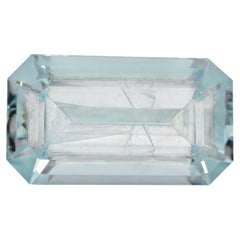 Sea Blue 12.39 Carat Royal Emerald Cut Aquamarine Cocktail Ring Loose Gems