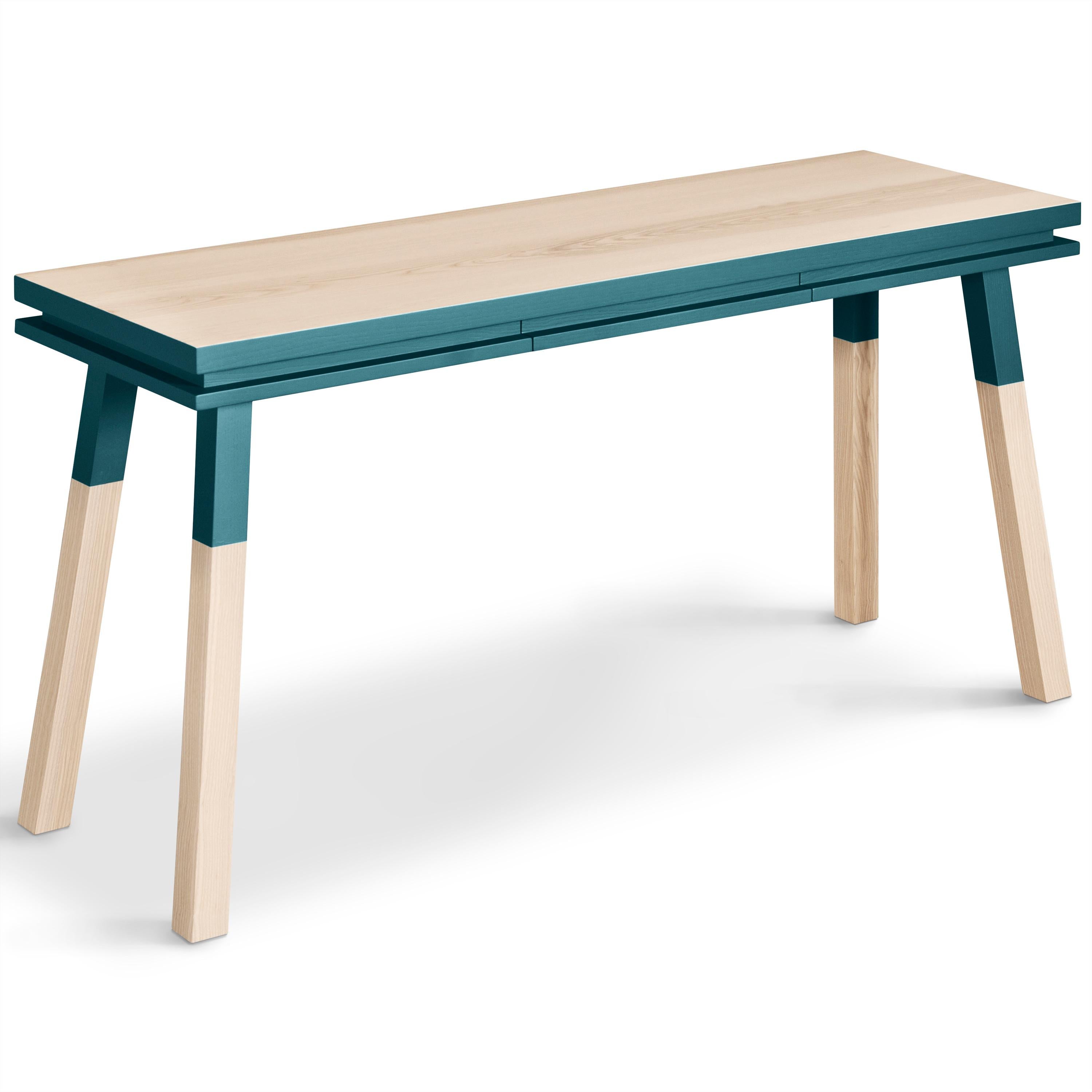 Seablauer Schreibtisch in 11 Farben Design von Eric Gizard, Paris - Französisches Handwerk (Asche) im Angebot