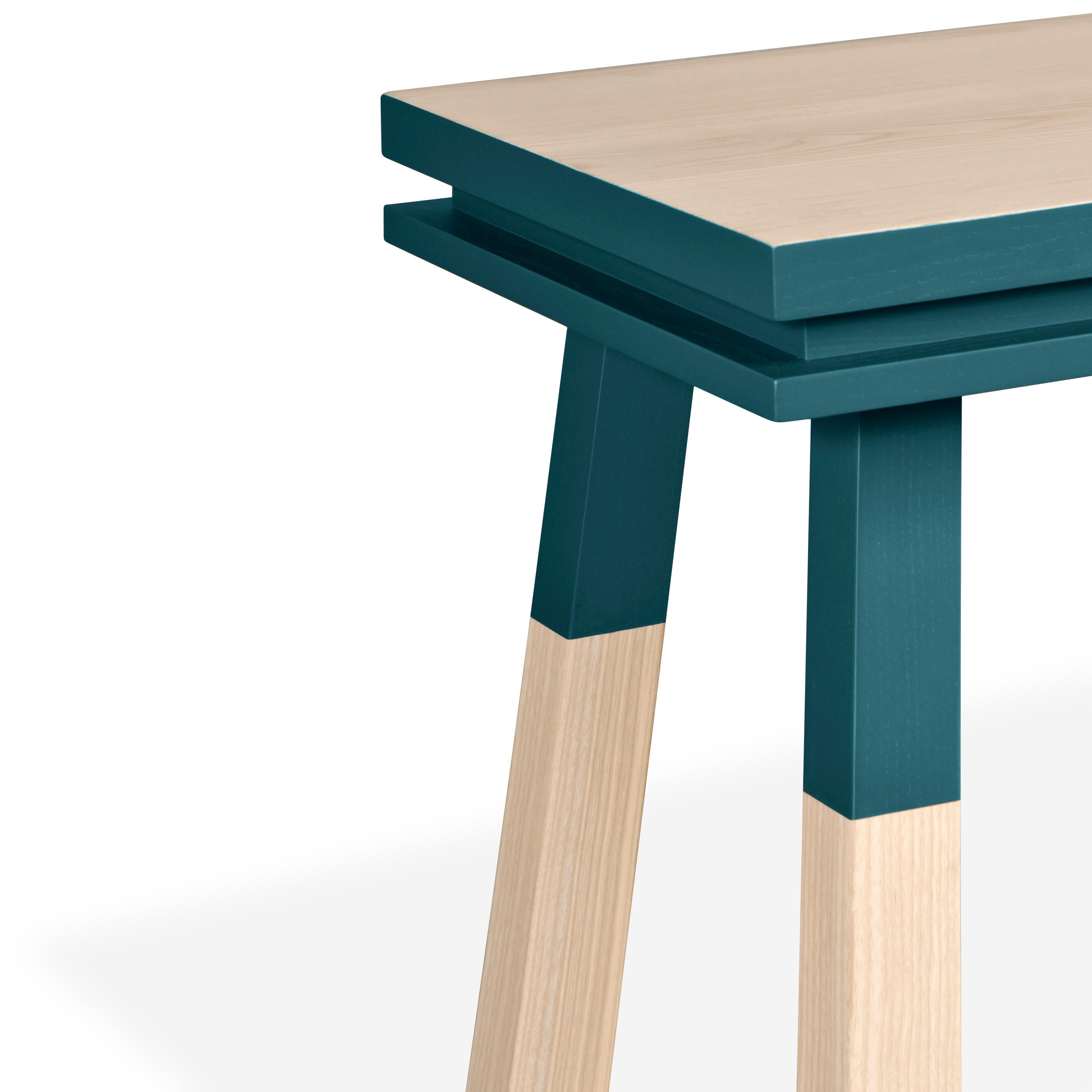 Sea blue writing table in 11 colours design by Eric Gizard, Paris - French craft For Sale 1