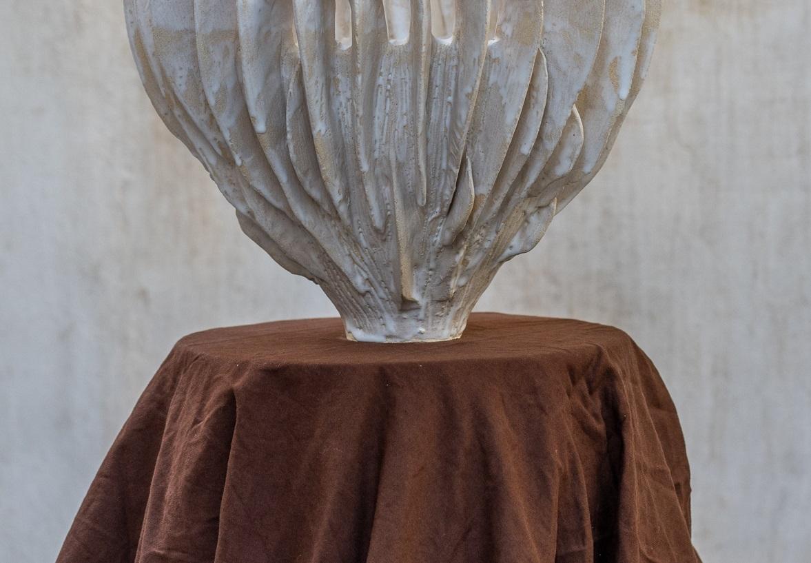 Sea-Bon Decorative Bowl in Stoneware with Matte White Glaze by Kallia Panopoulou In New Condition For Sale In Geneve, CH