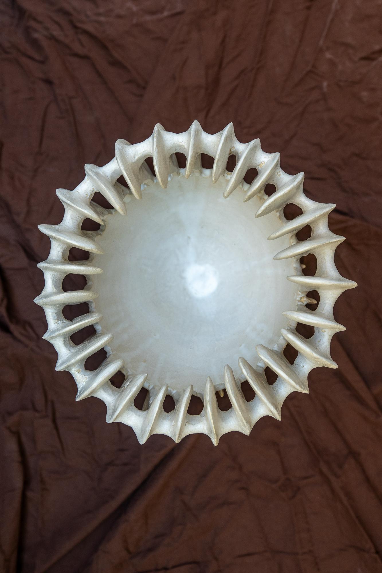 Contemporary Sea-Bon Decorative Bowl in Stoneware with Matte White Glaze by Kallia Panopoulou For Sale