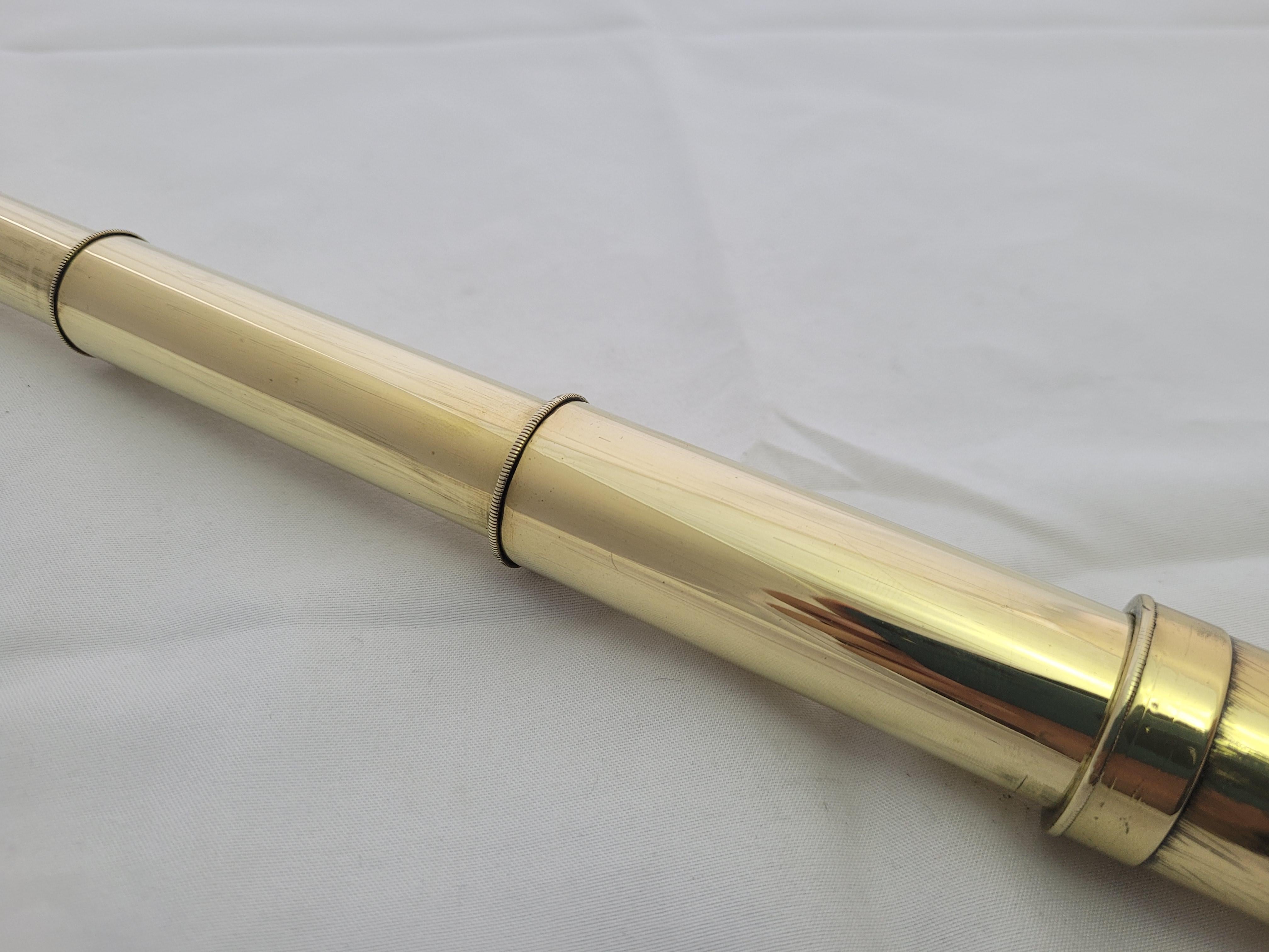 Early 20th Century Sea Captains Solid Brass Spyglass Telescope