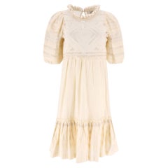 Sea Cotton Ruffle Embroidered Tiered Dress