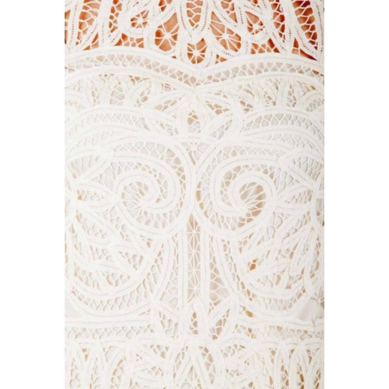 Mar Crema Battenburg Vestido de Encaje XS en venta 1