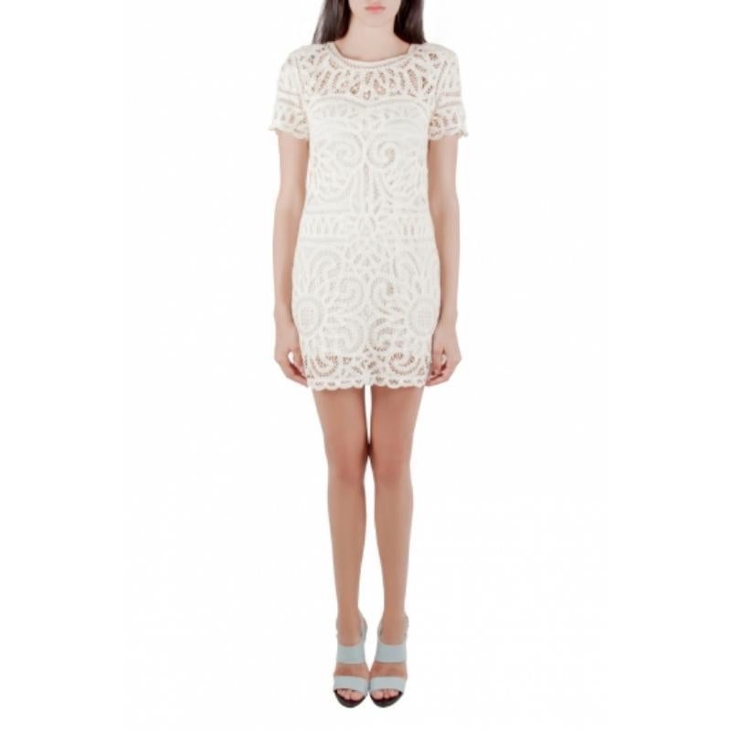 Mar Crema Battenburg Vestido de Encaje XS en venta 2