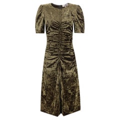 Sea Crushed Velvet Ruched Dress