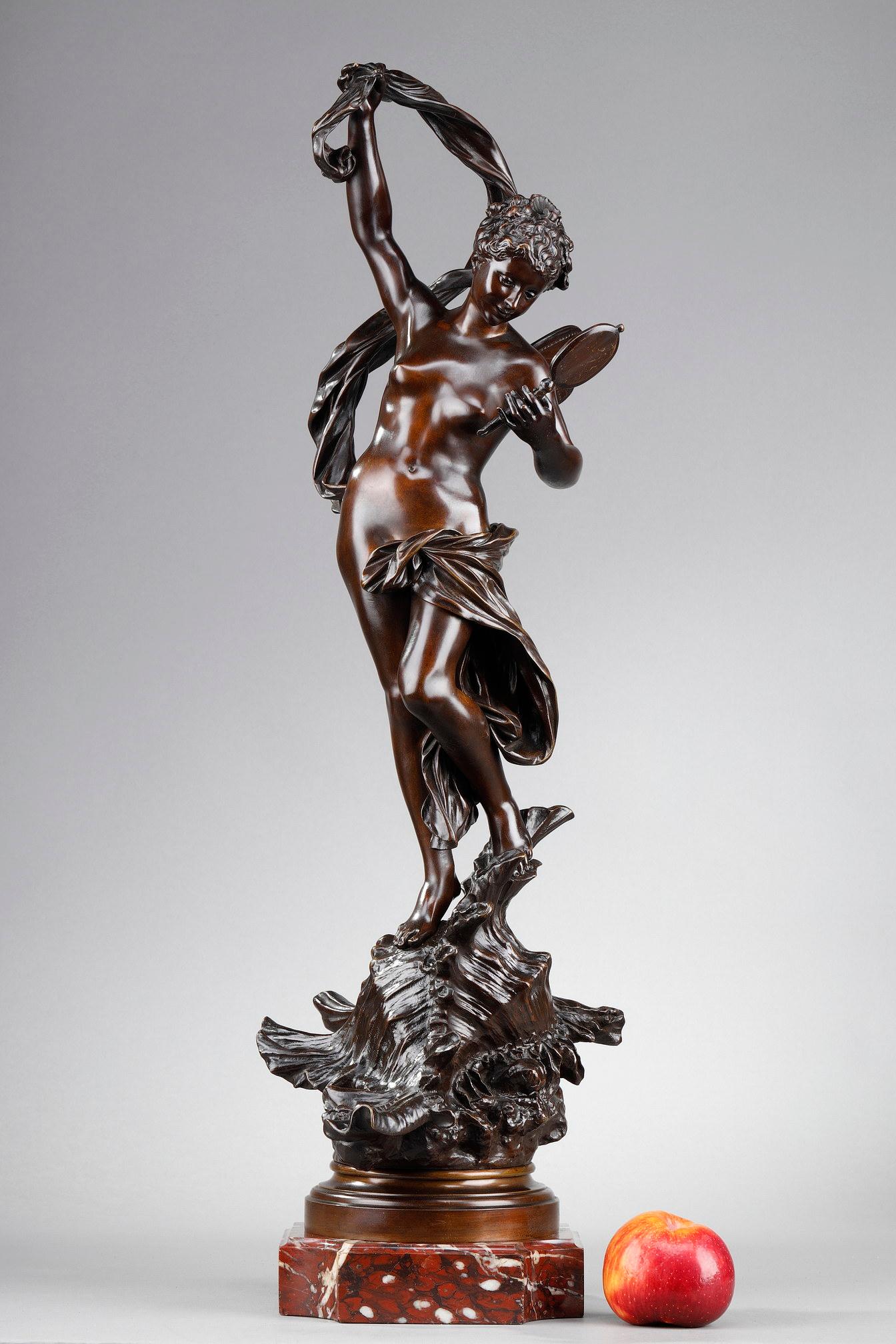 Brown patina bronze sculpture 