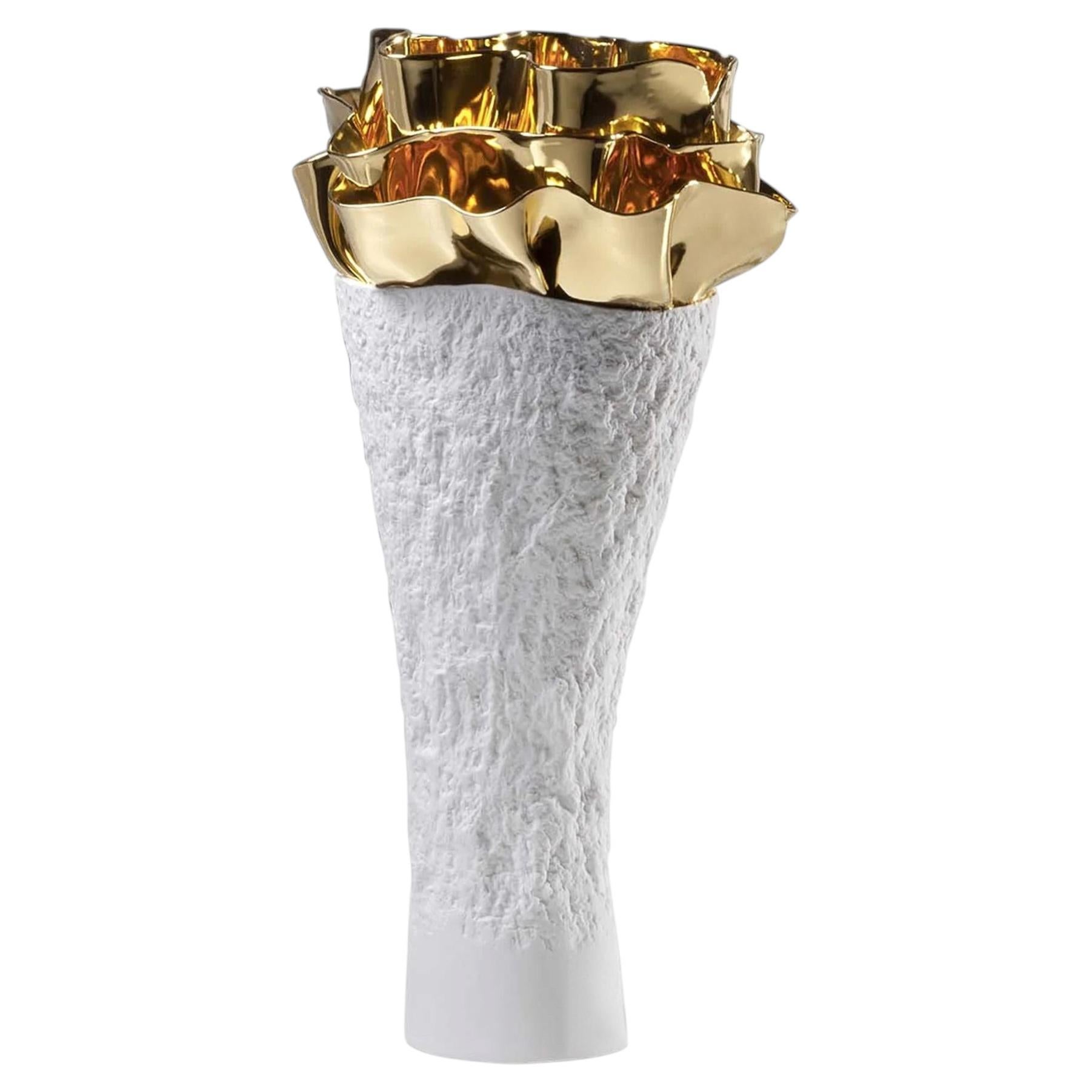 Sea Flower Golded High Vase